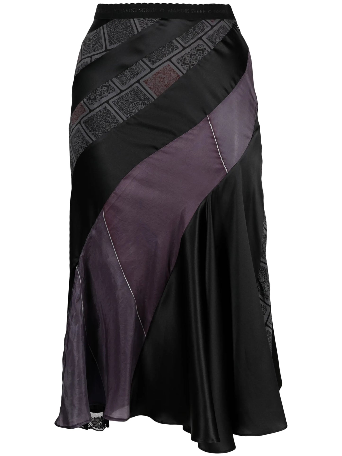 Helix Regenerated Scarves silk midi skirt