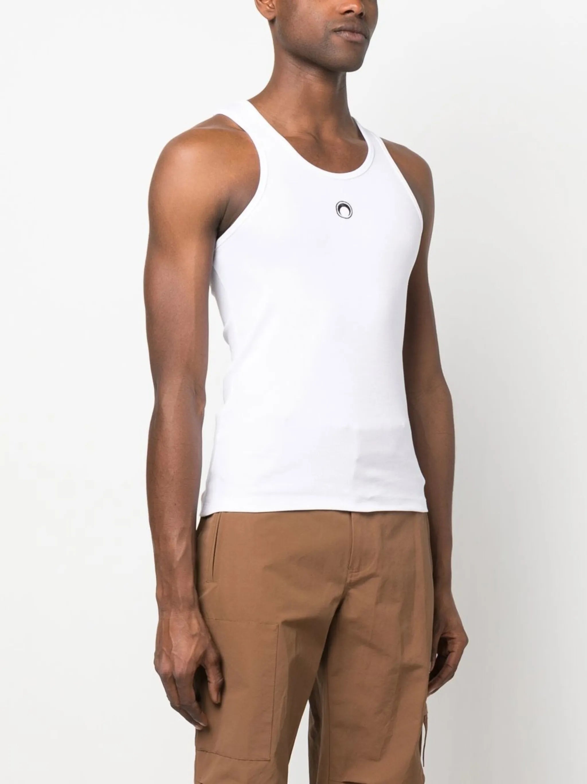 crescent-moon sleeveless top