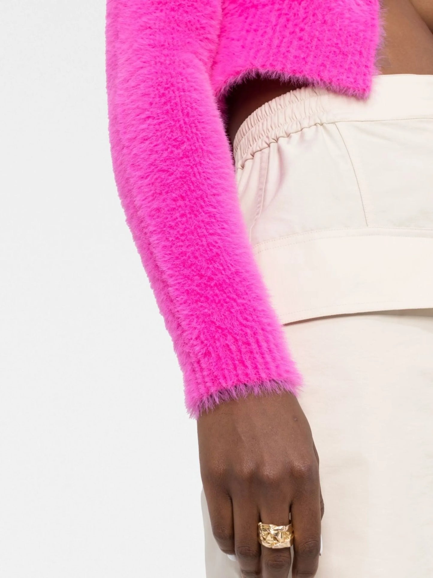 La Maille logo-charm cropped cardigan