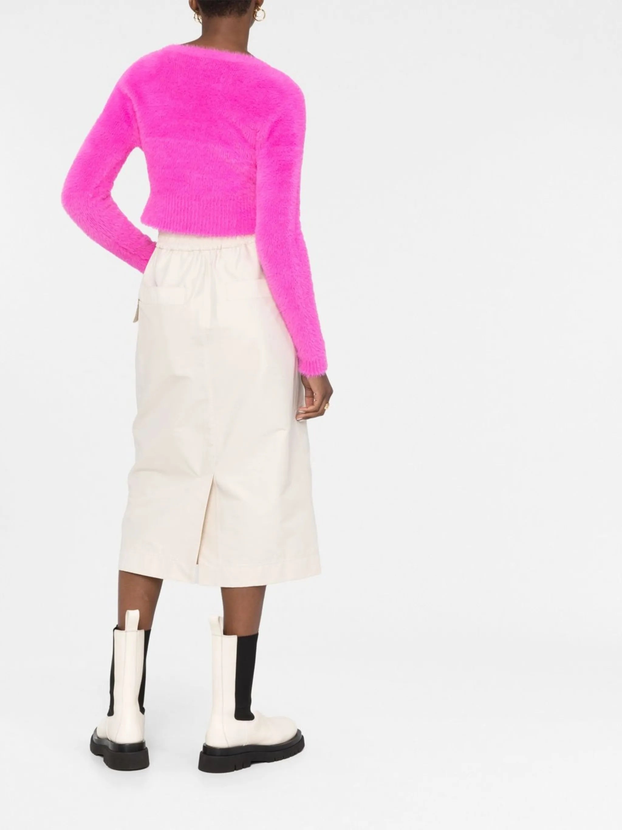 La Maille logo-charm cropped cardigan