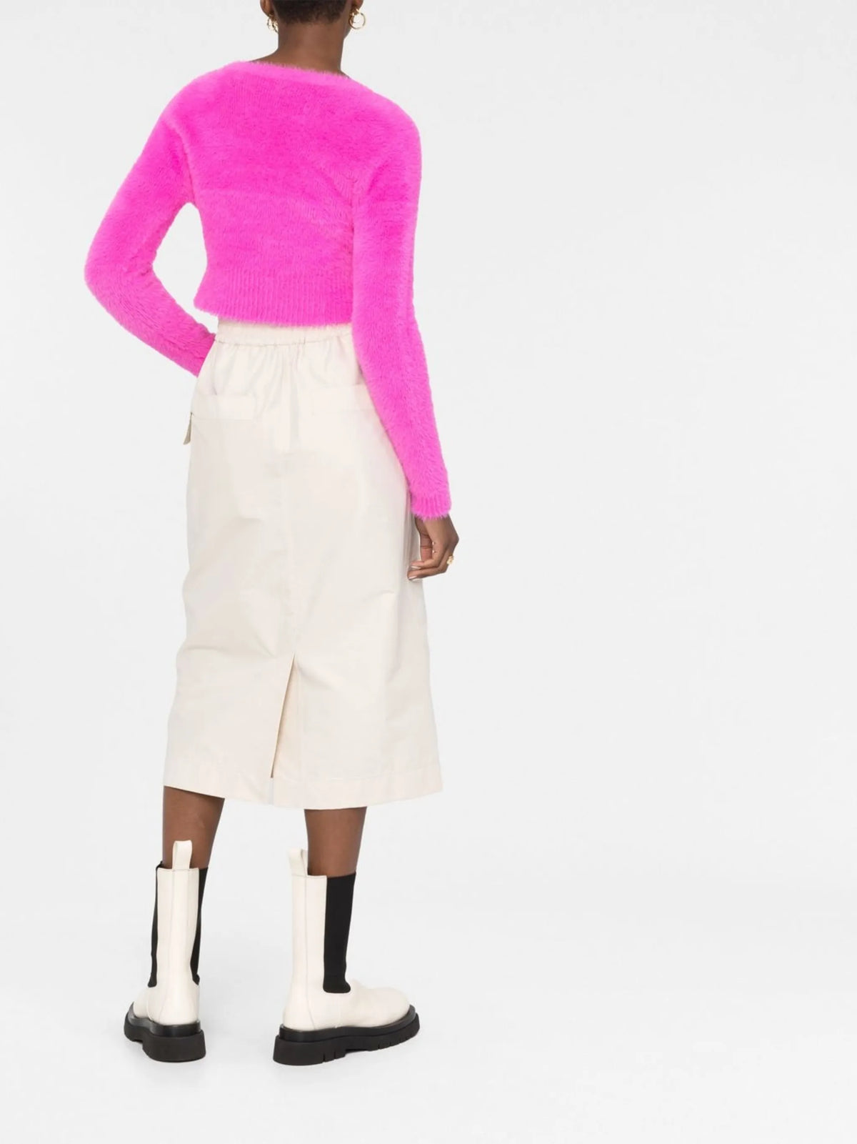 La Maille logo-charm cropped cardigan