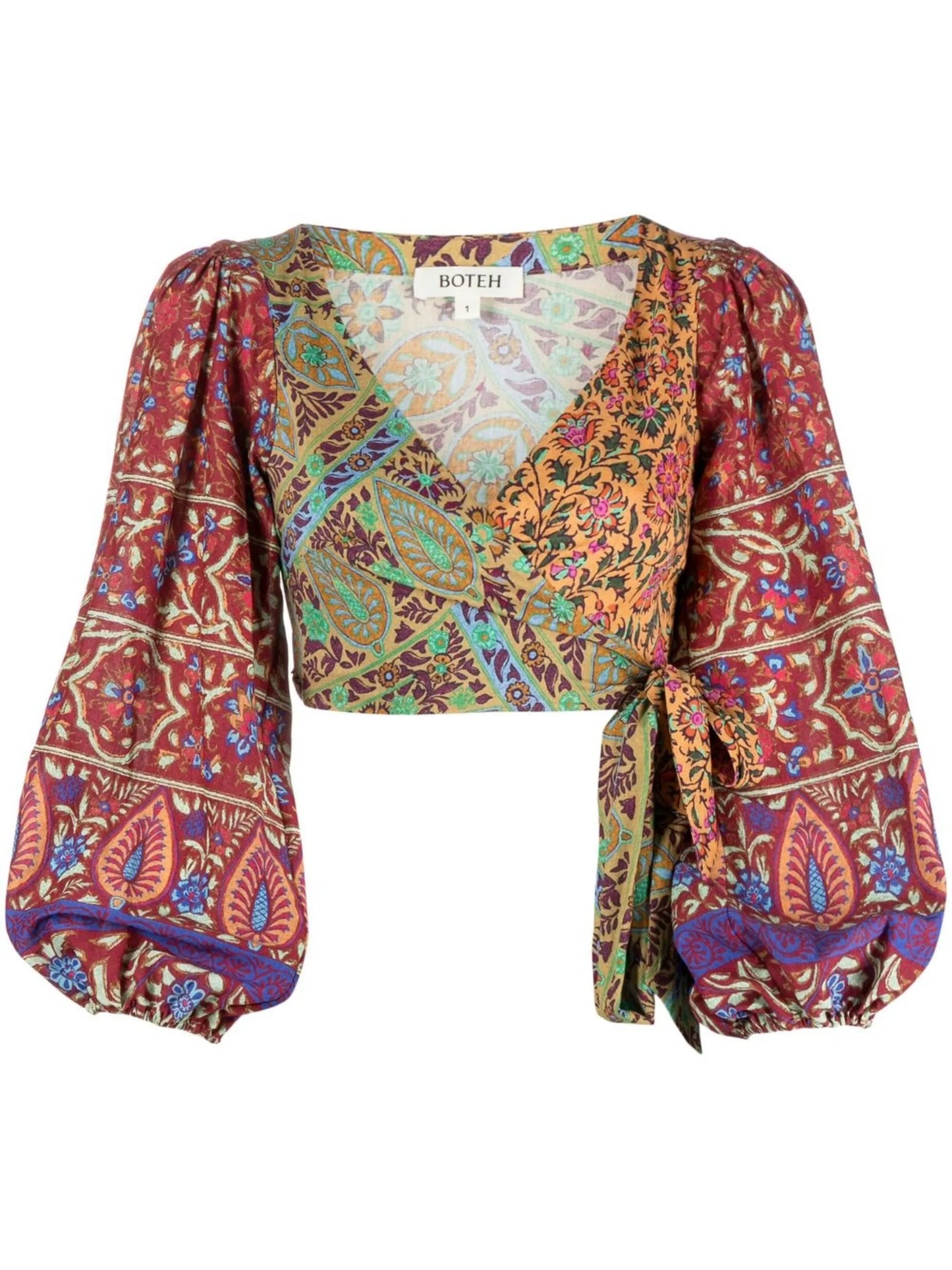 Es Canar puff-sleeve crop top