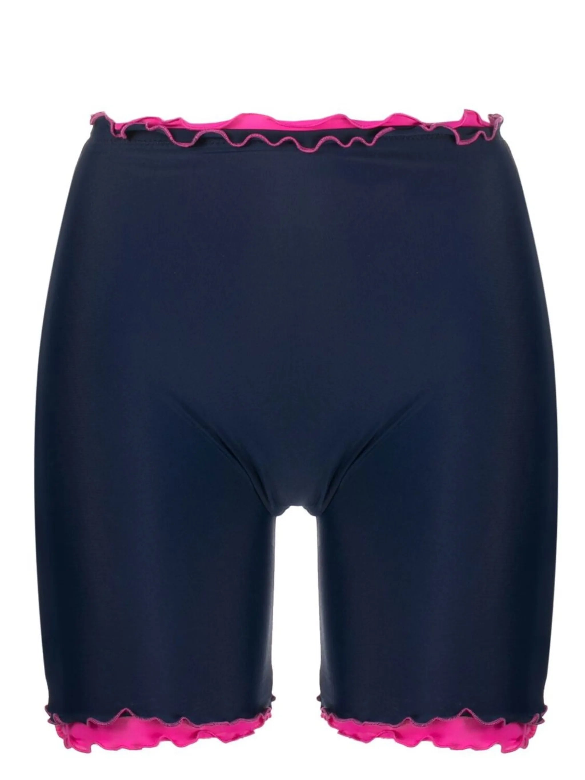 ruffled-trim seamless swim shorts
