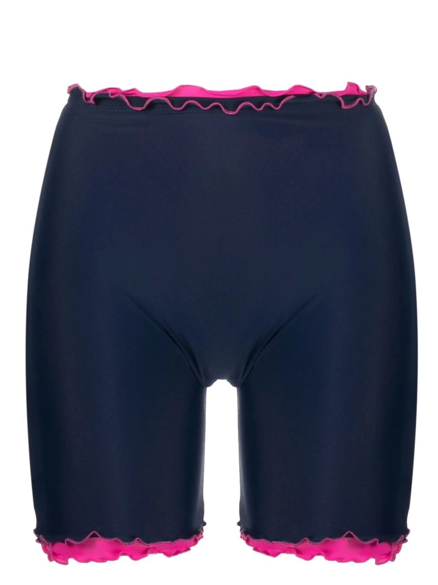 ruffled-trim seamless swim shorts