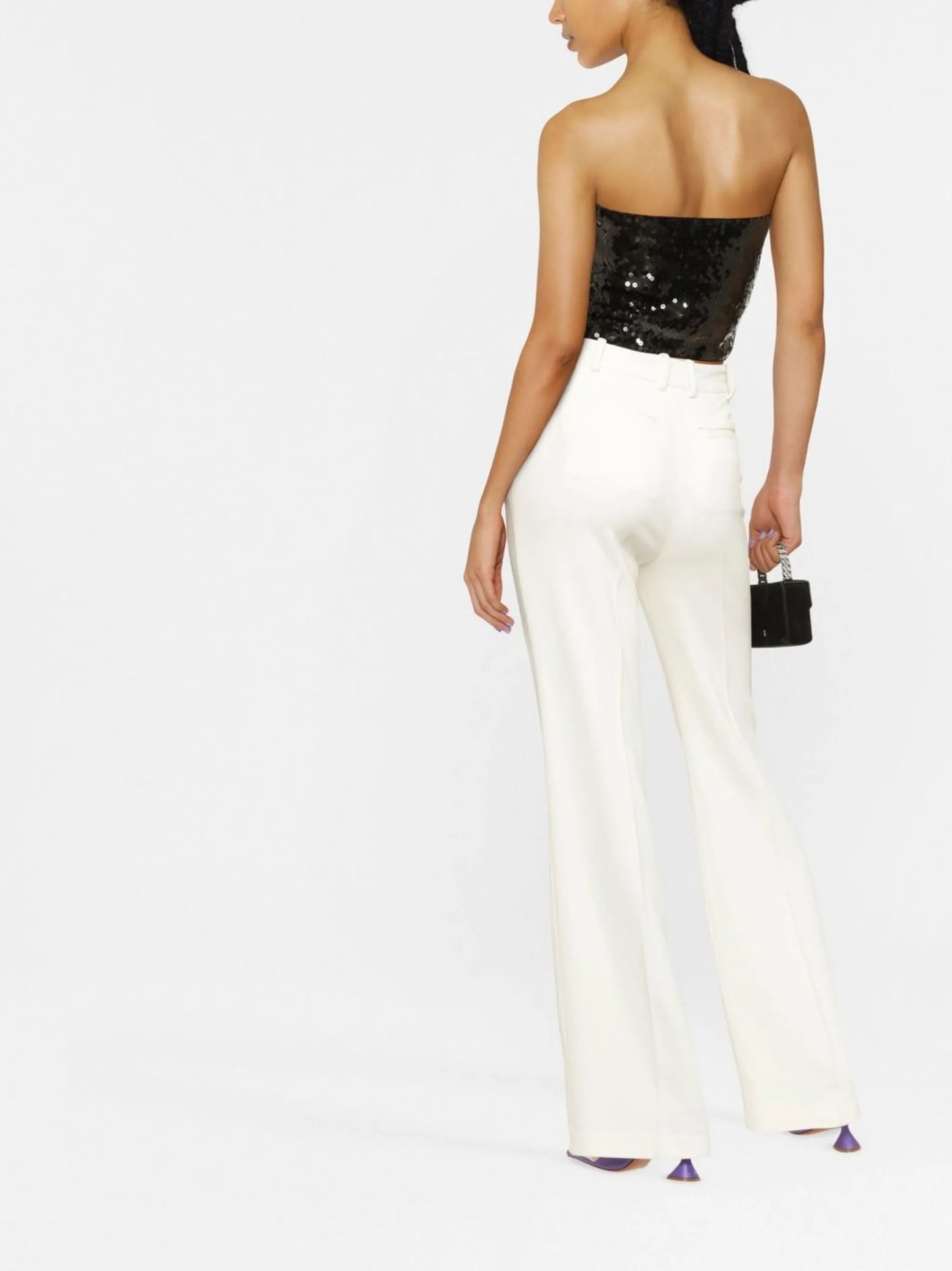 strapless sequin-embellished top