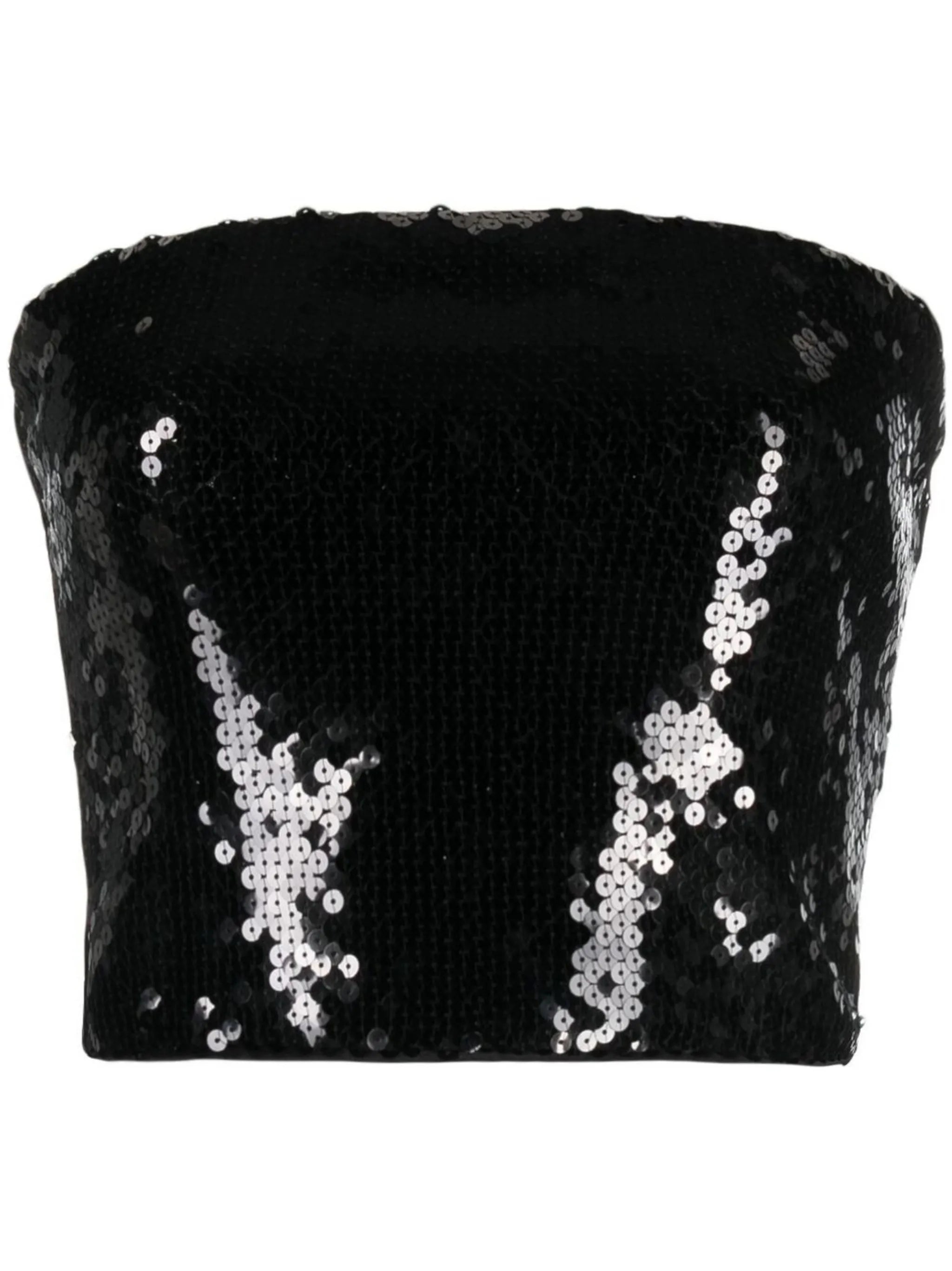 strapless sequin-embellished top
