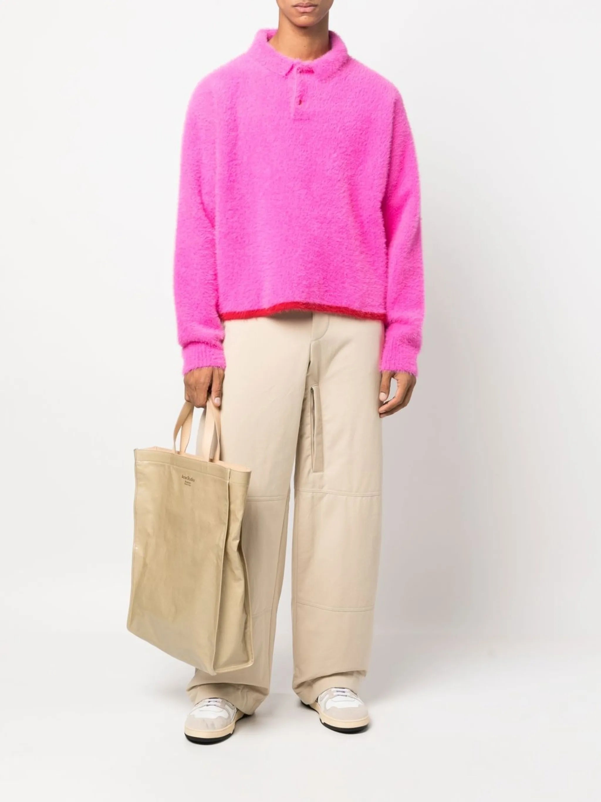 high-waist wide-leg trousers