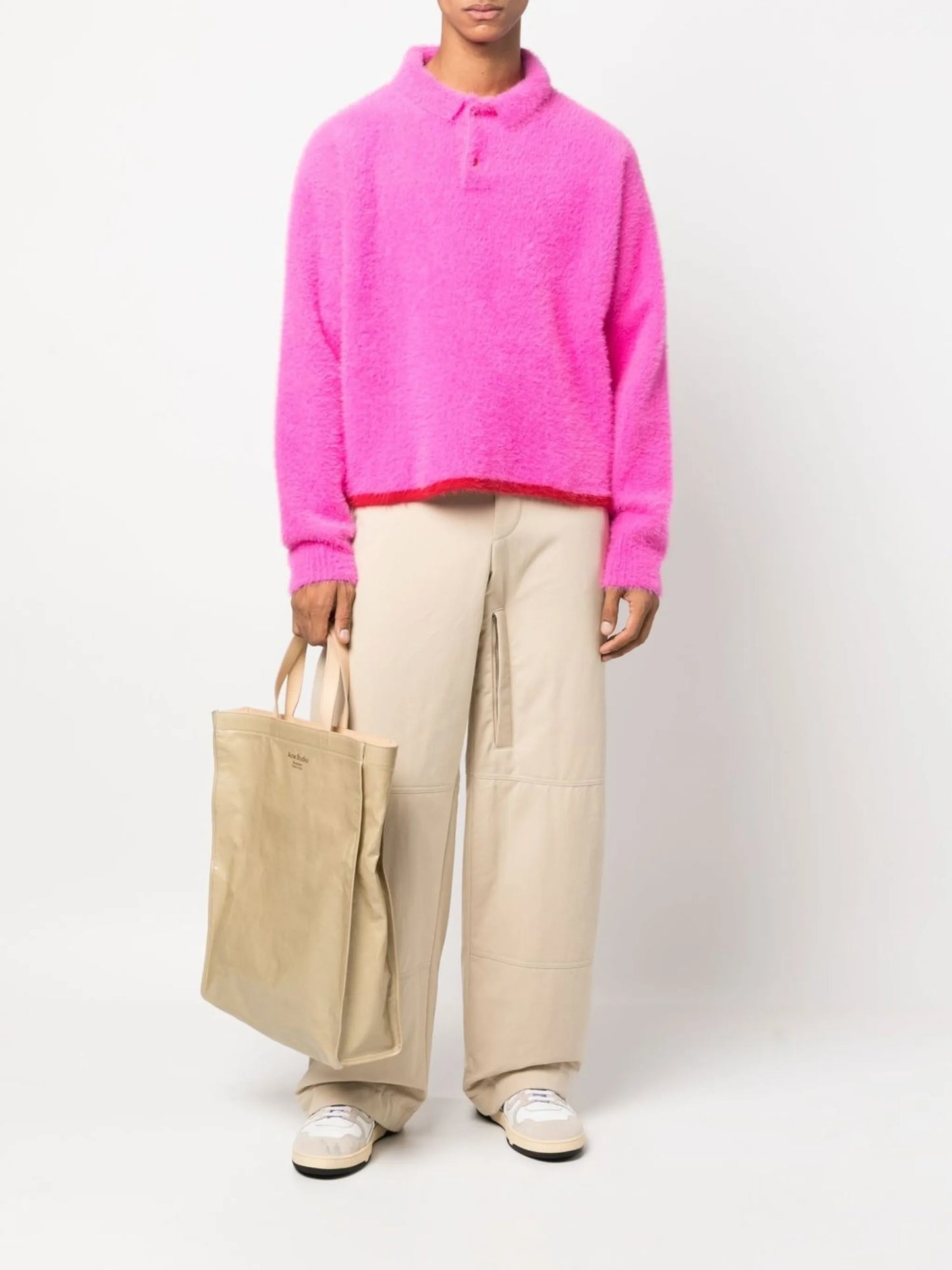 high-waist wide-leg trousers