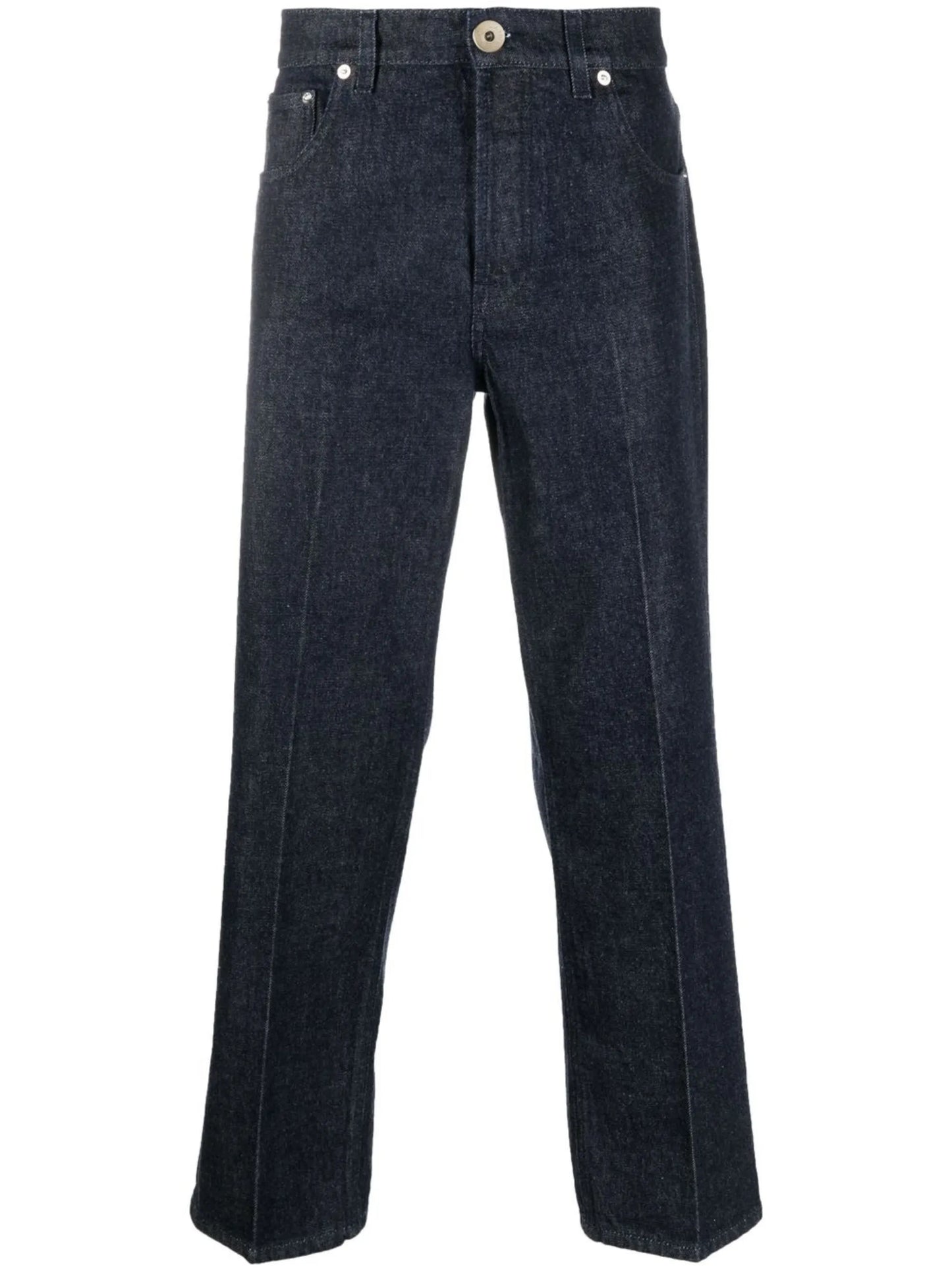 mid-rise straight-leg jeans