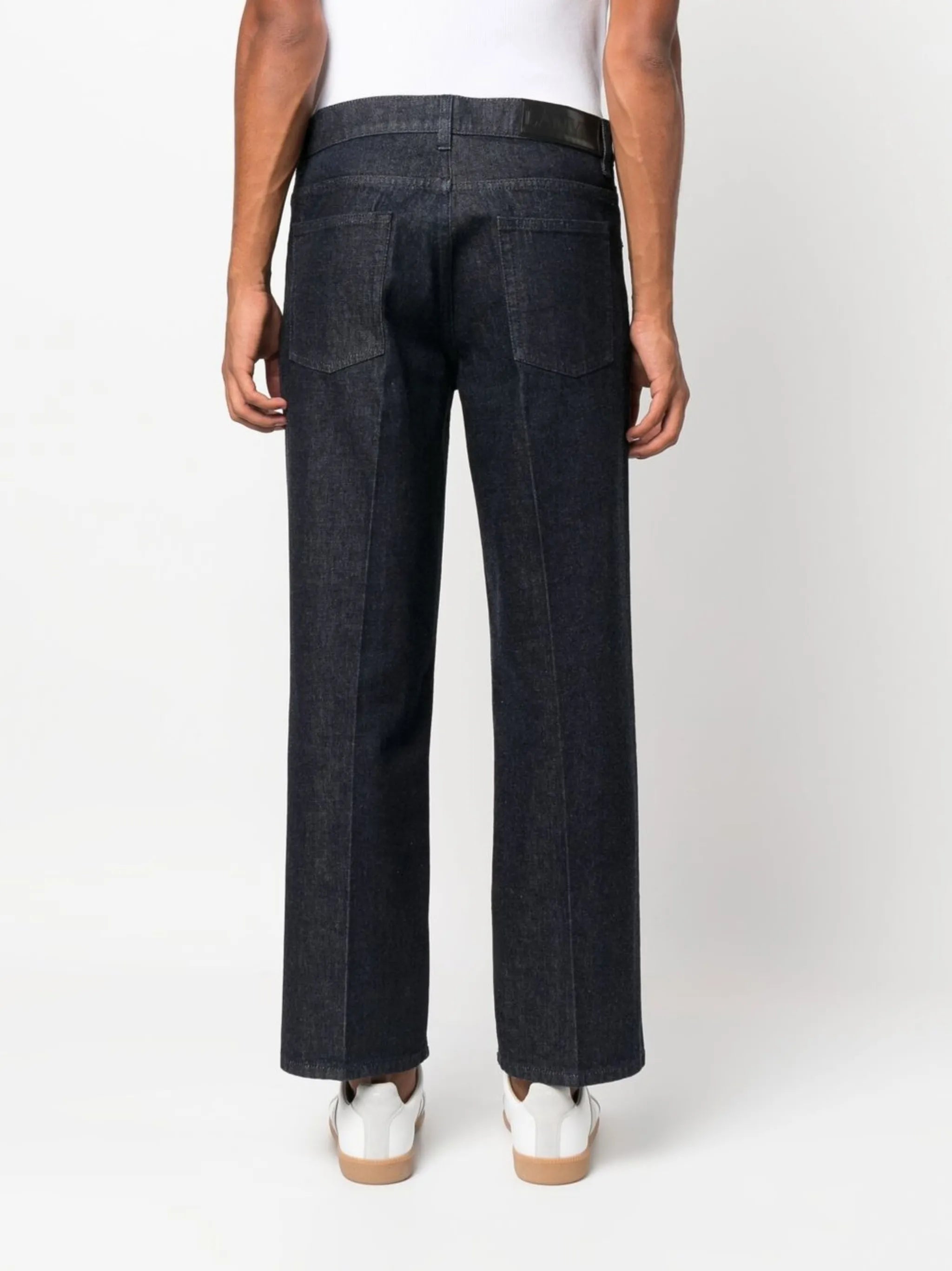mid-rise straight-leg jeans