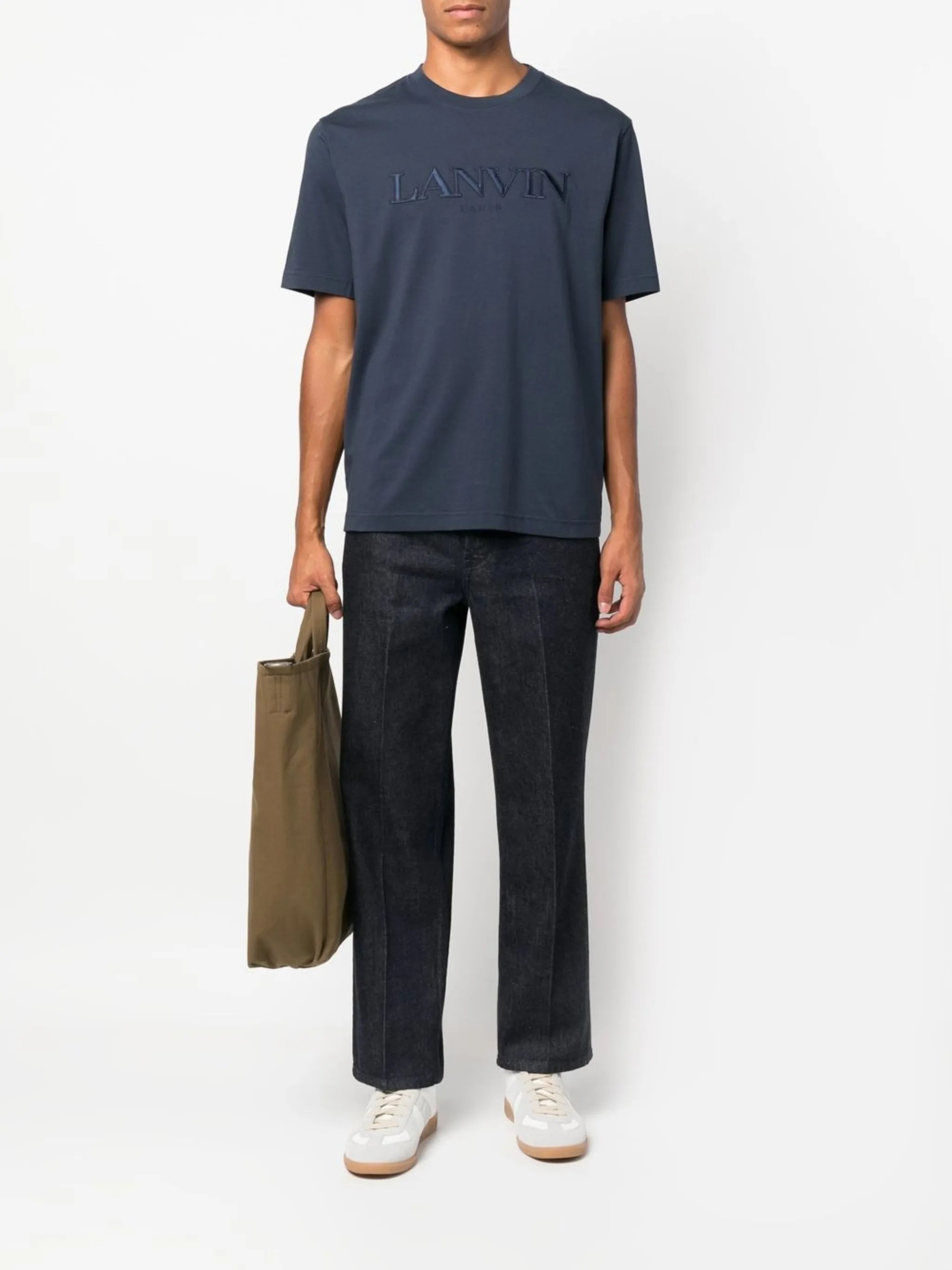 mid-rise straight-leg jeans
