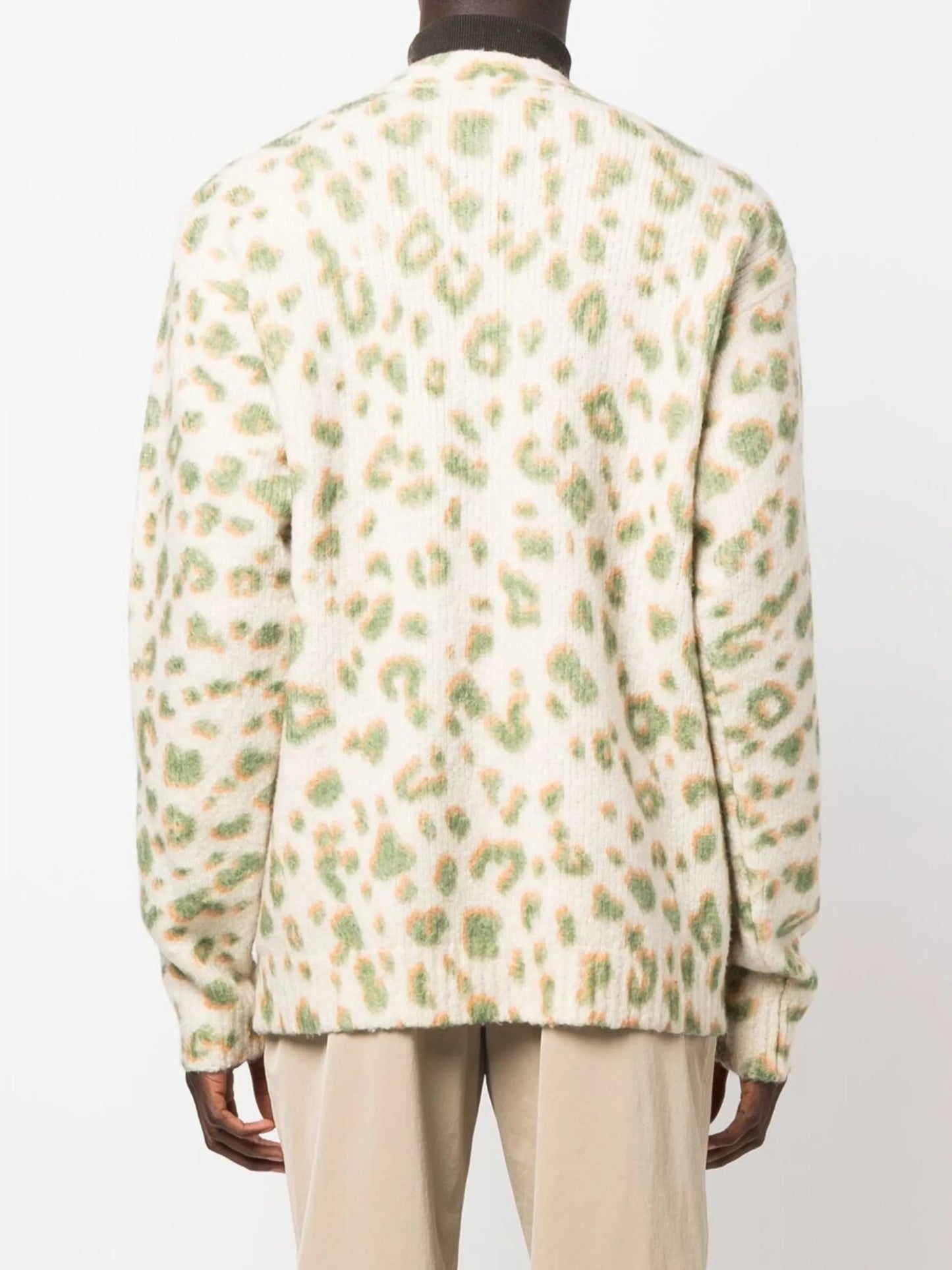V-neck leopard-print cardigan