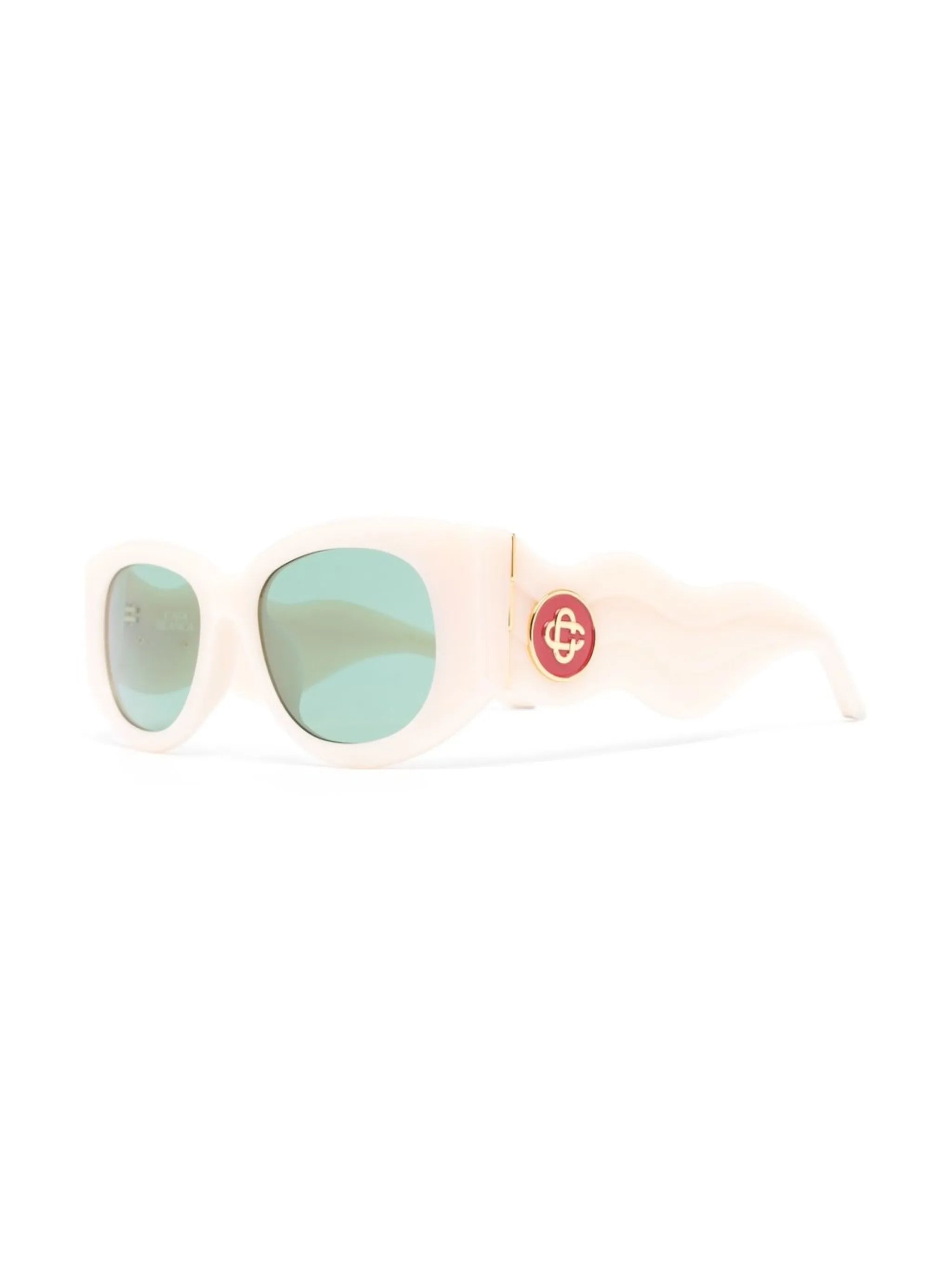 logo-plaque oval sunglasses