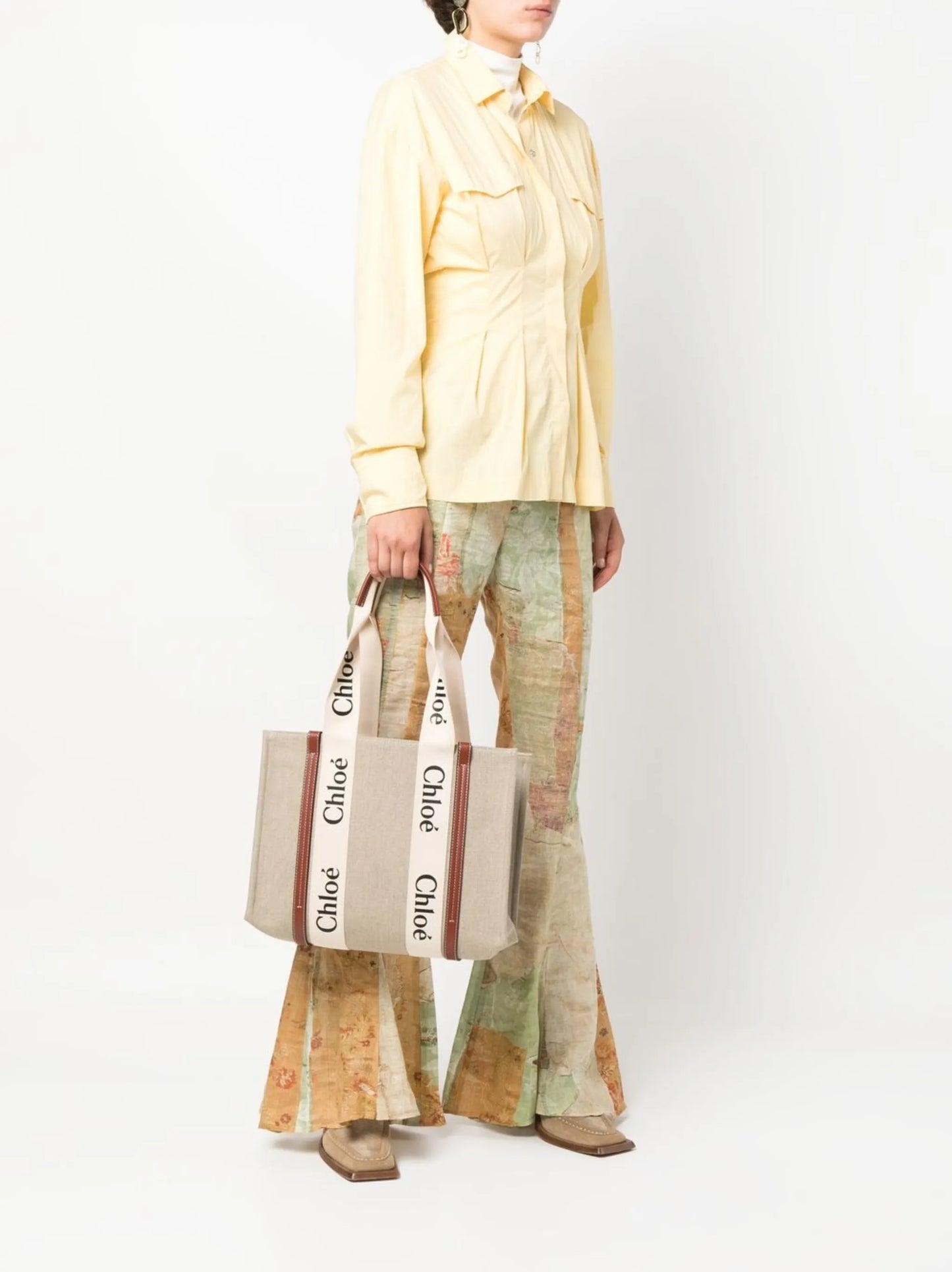 Woody linen tote bag