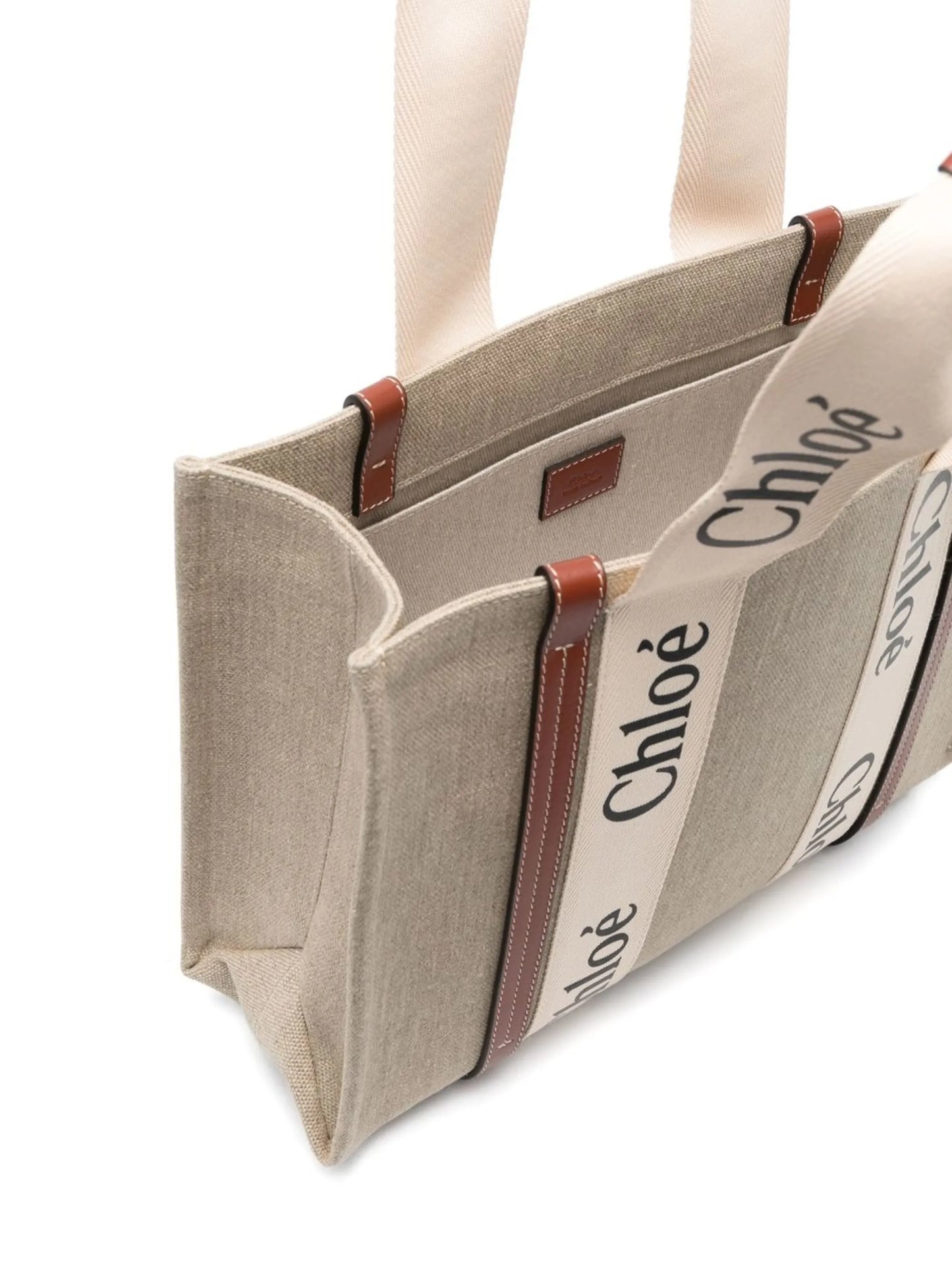 Woody linen tote bag