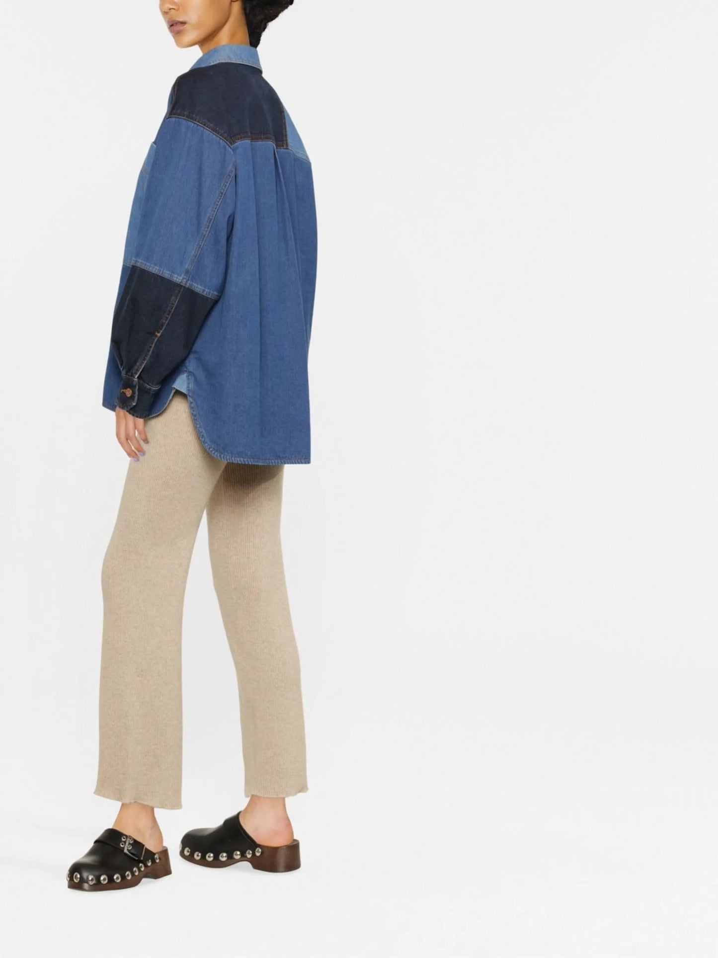 patchwork denim shirt