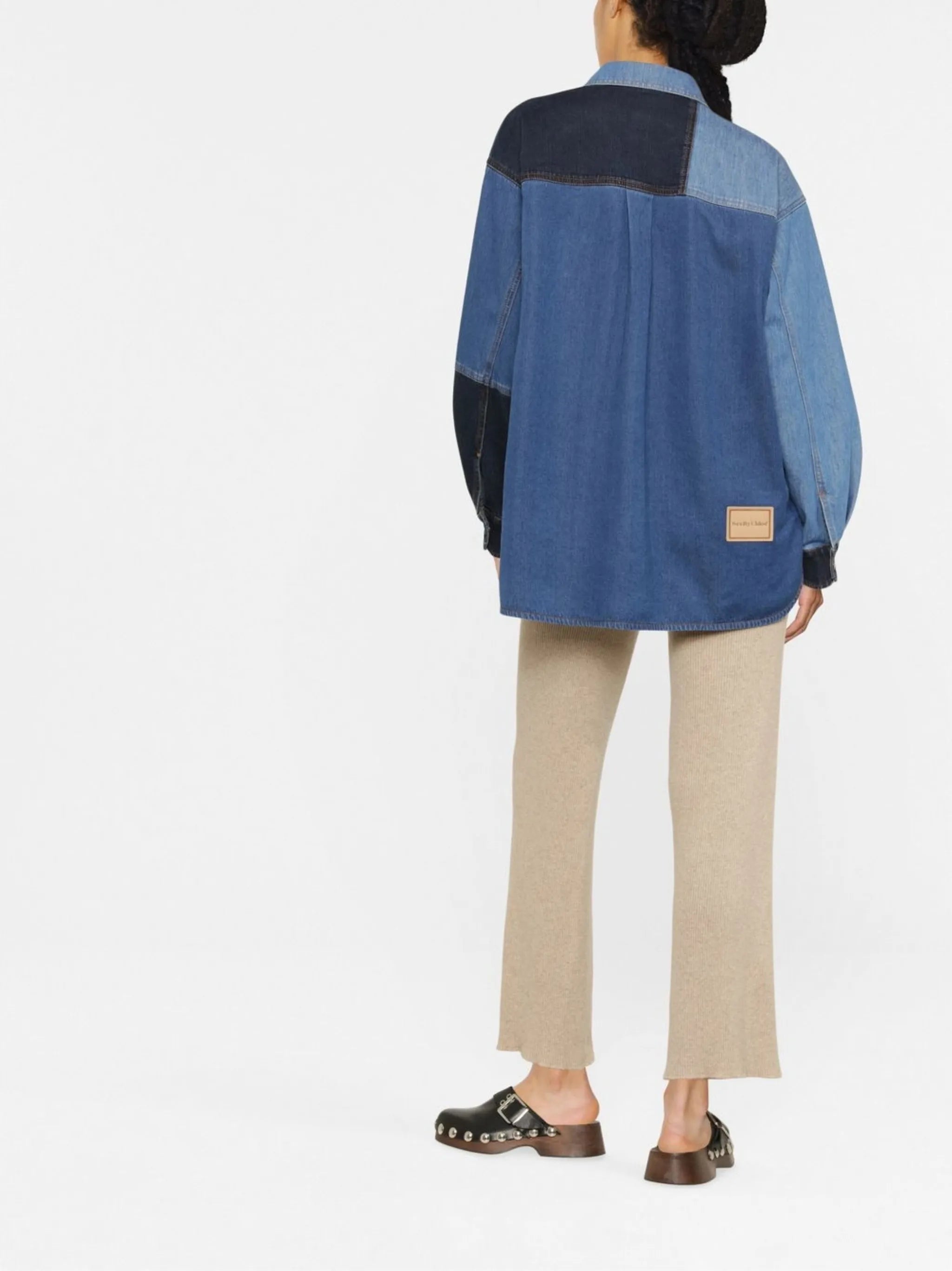 patchwork denim shirt