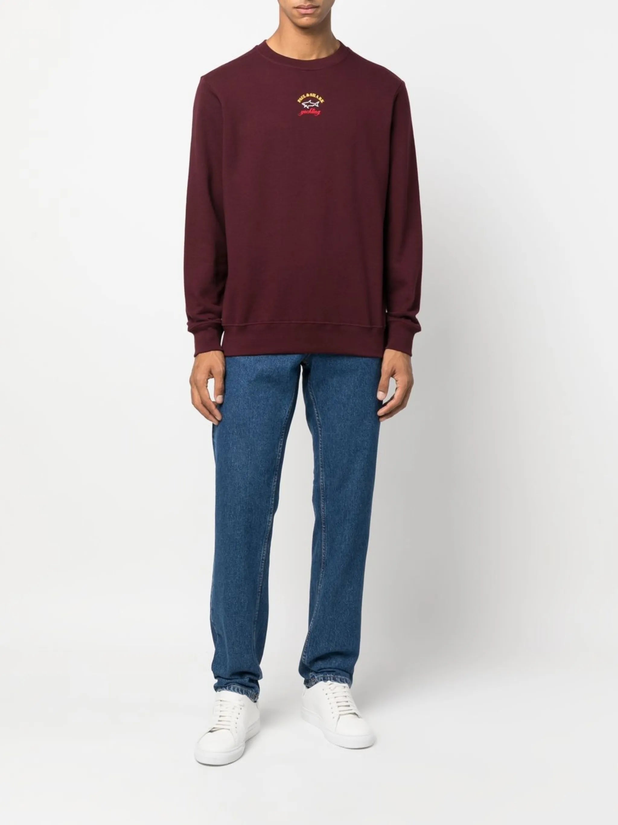 mid-rise straight-leg jeans