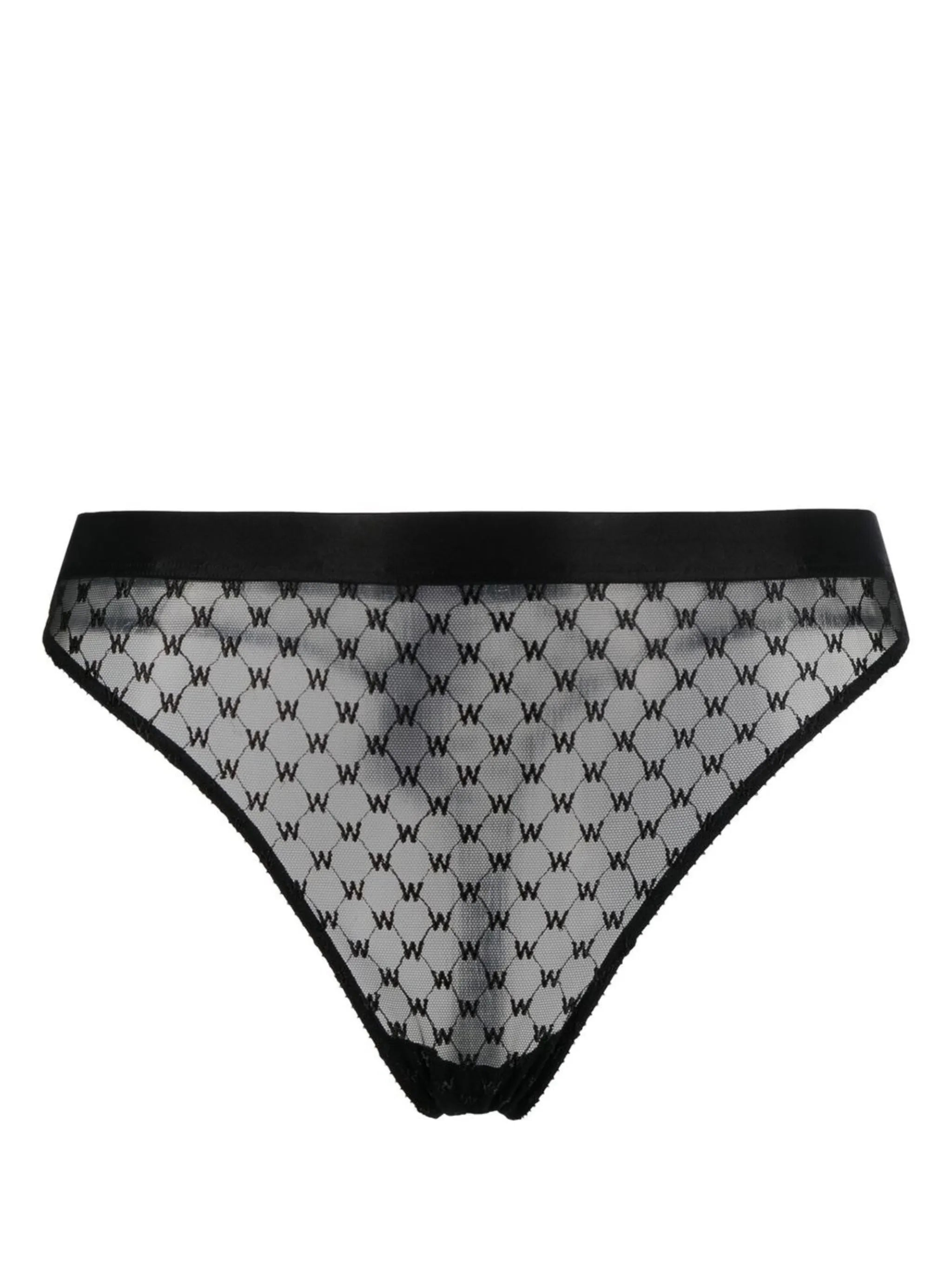sheer logo-print briefs