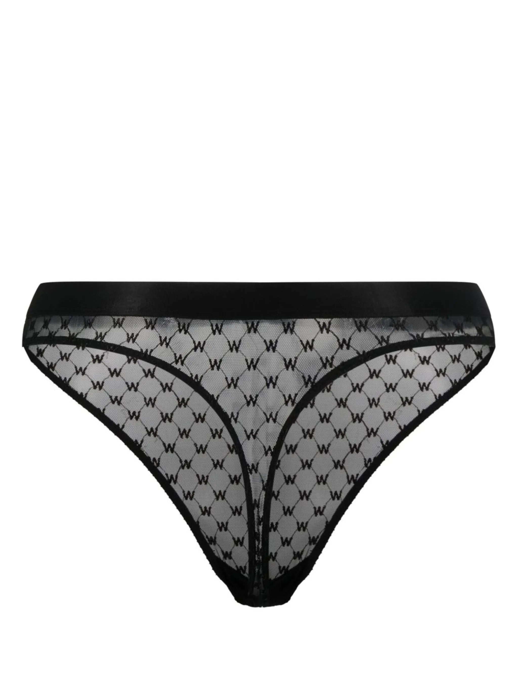 sheer logo-print briefs