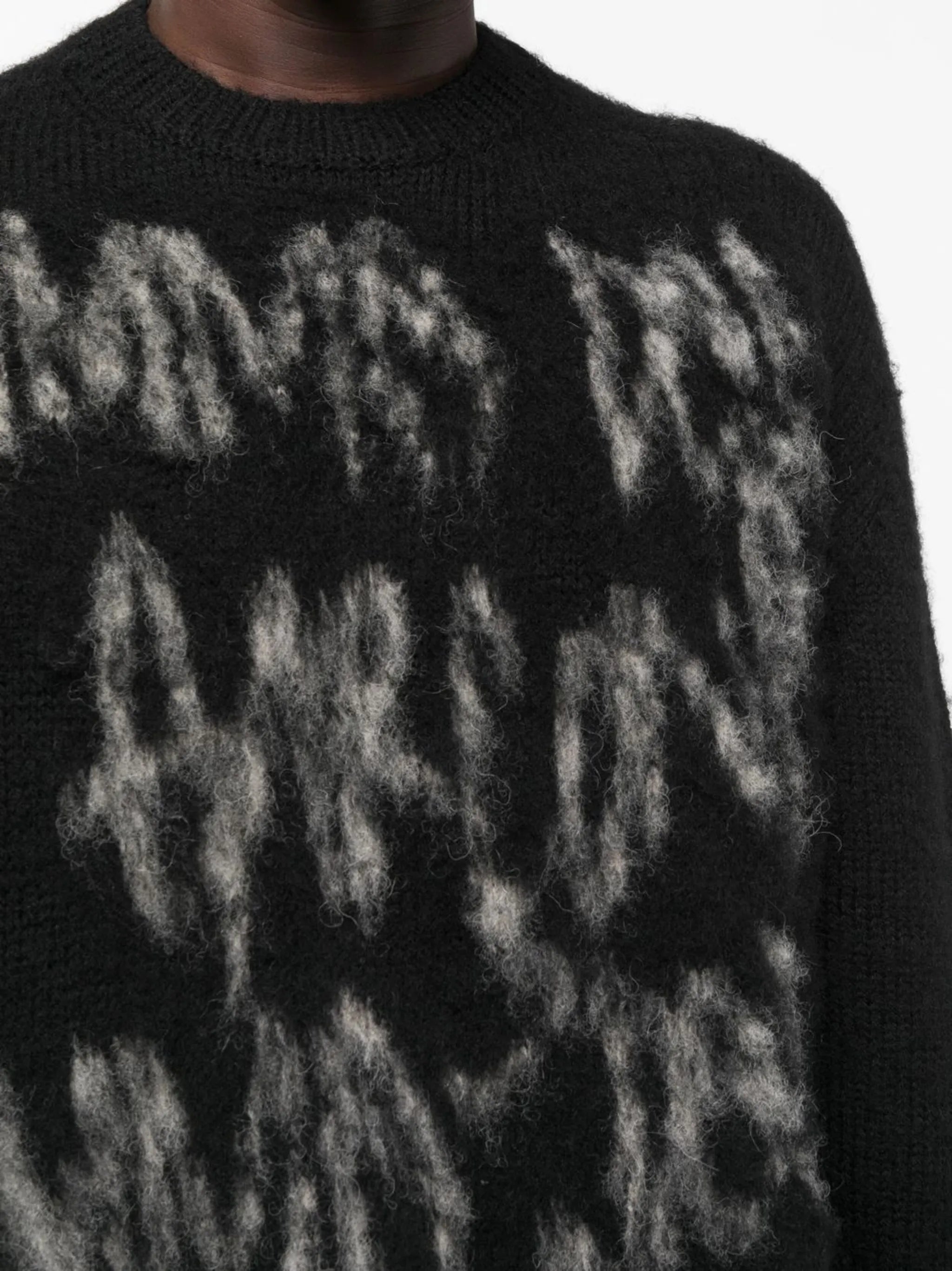 intarsia-knit wool jumper