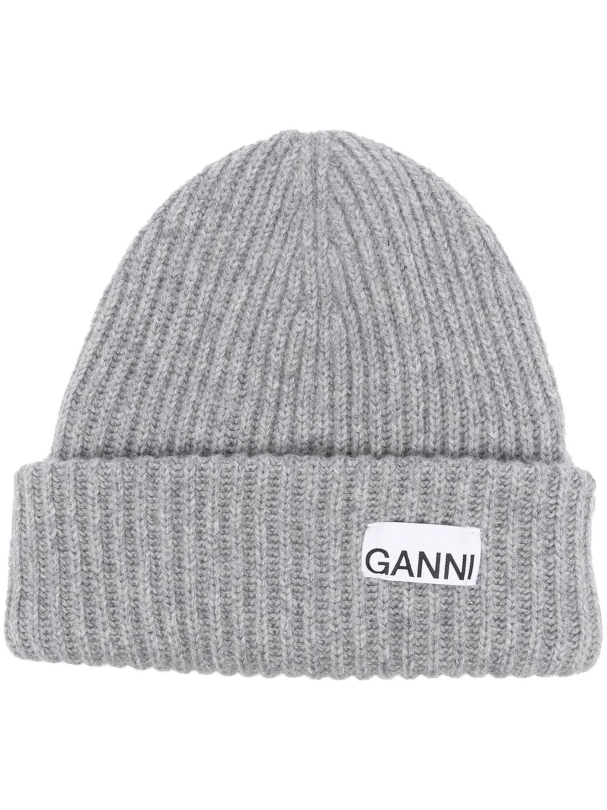 logo-patch rib-knit beanie