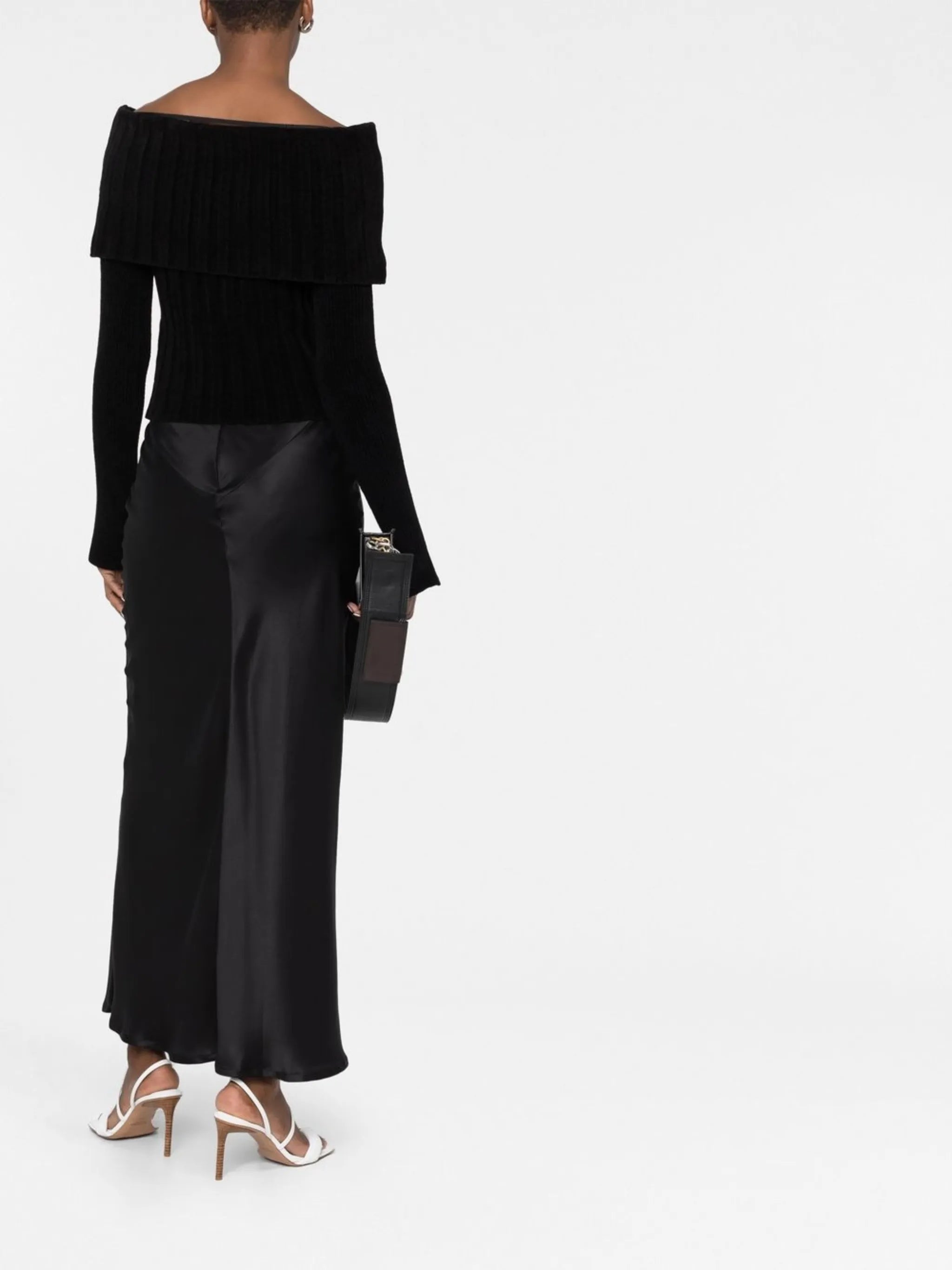 off-shoulder ribbed-knit jumper