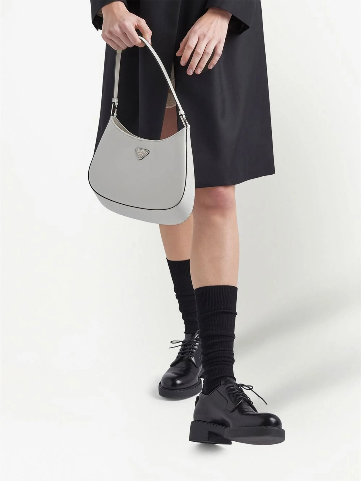 polished-finish lace-up shoes