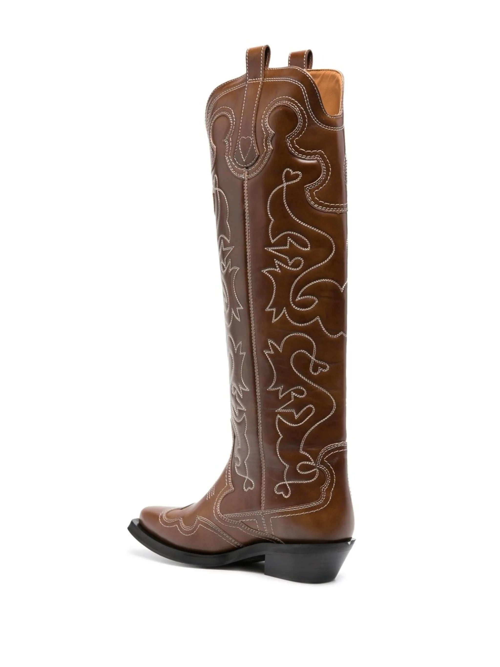 embroidered 40mm knee-high boots