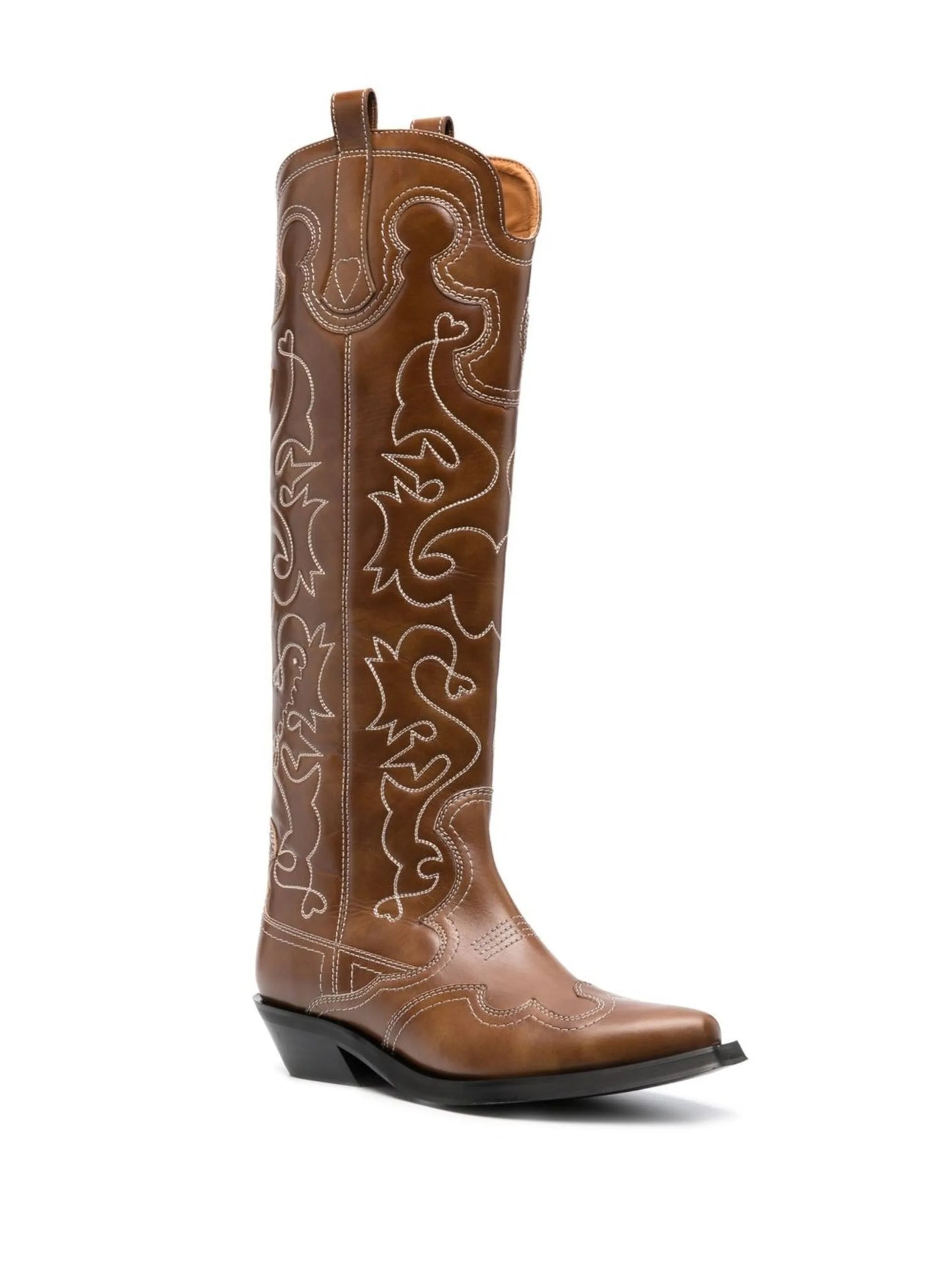 embroidered 40mm knee-high boots