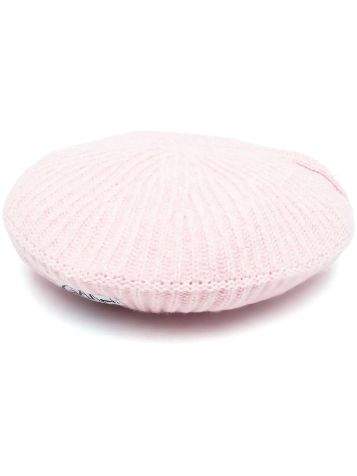 ribbed logo-patch beret