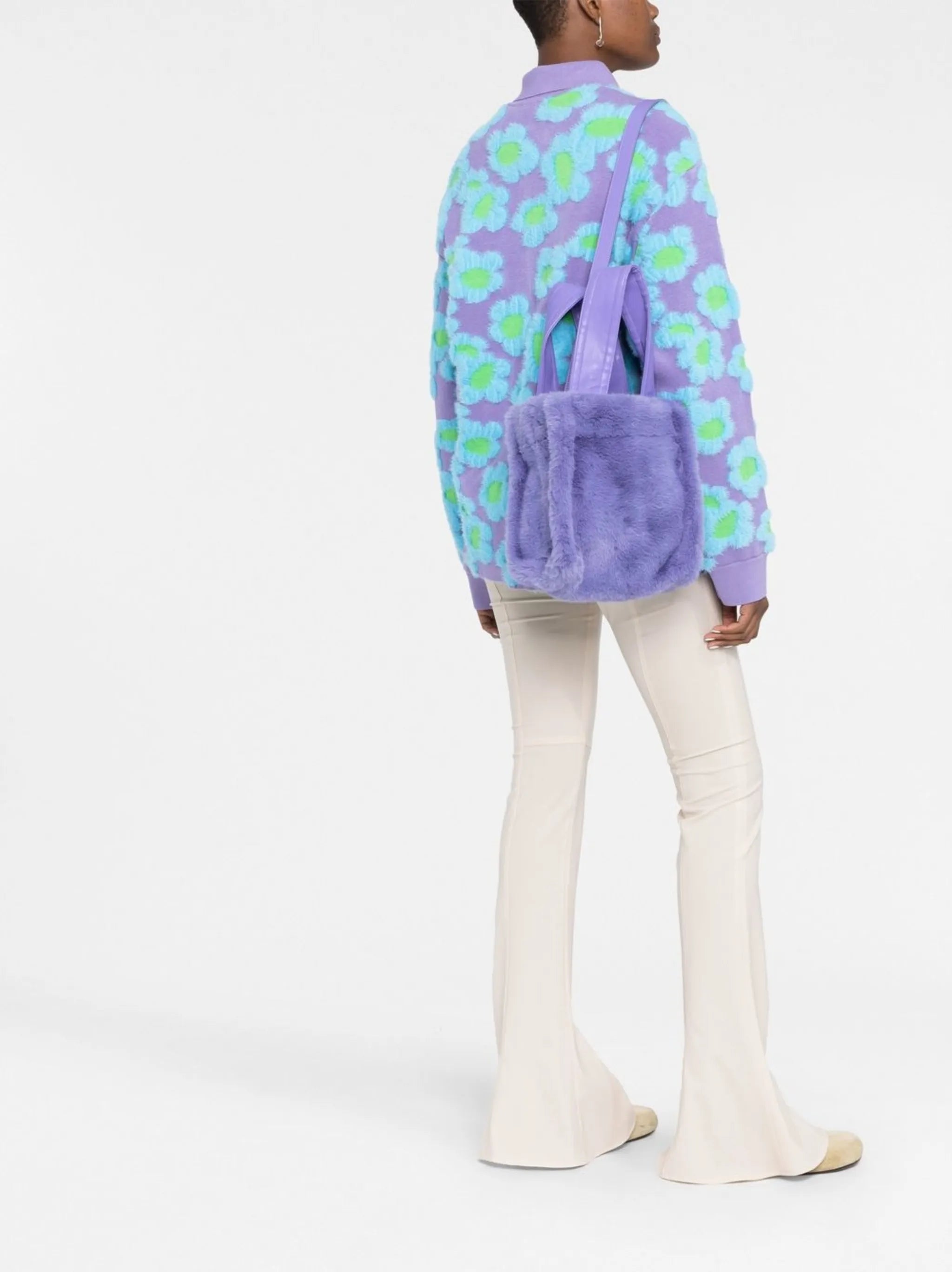 Lucille shearling-style tote bag