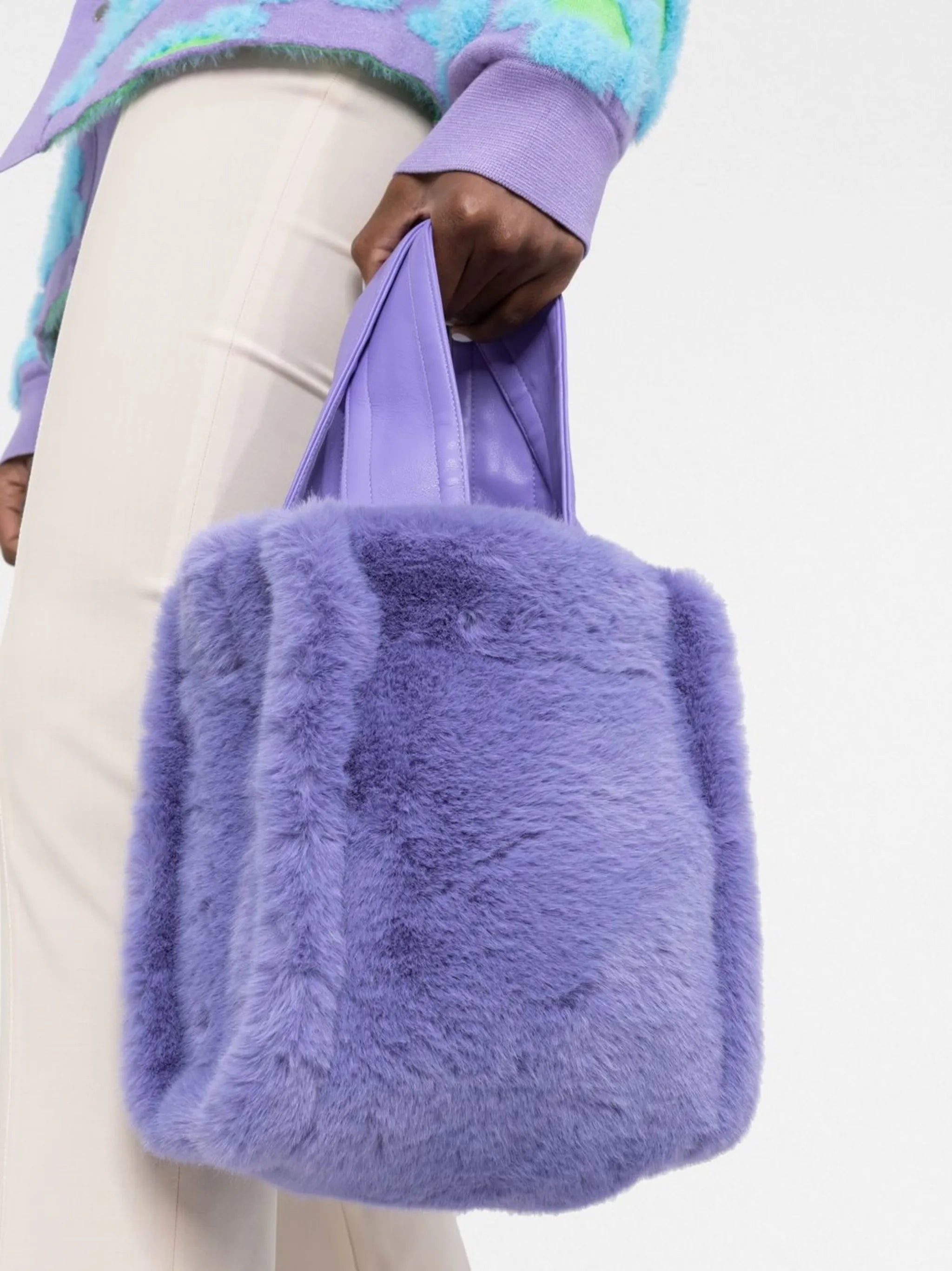 Lucille shearling-style tote bag