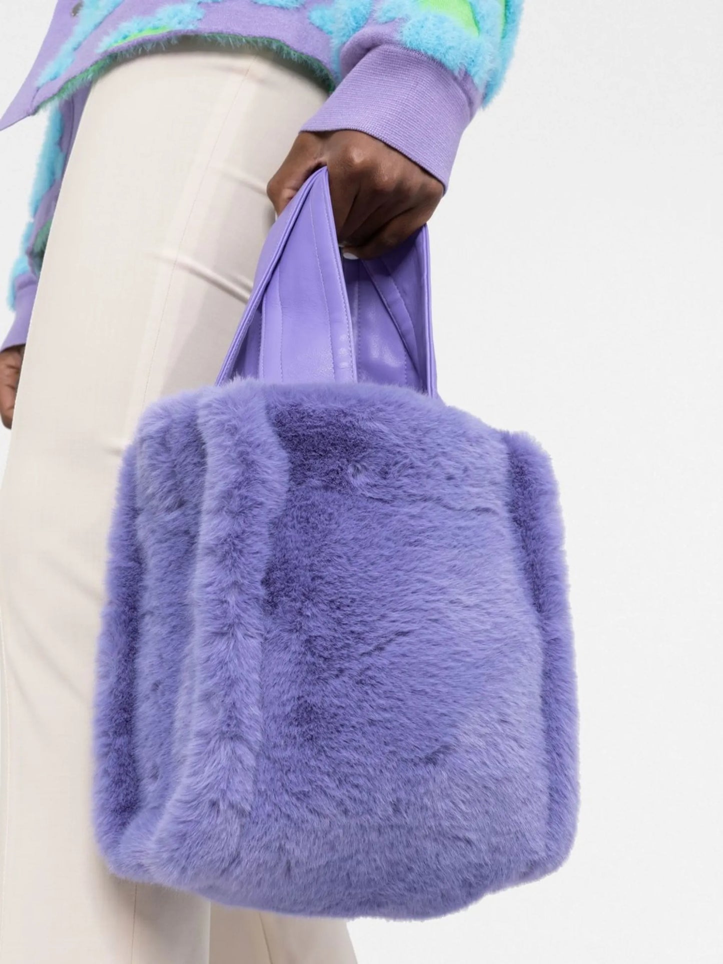 Lucille shearling-style tote bag