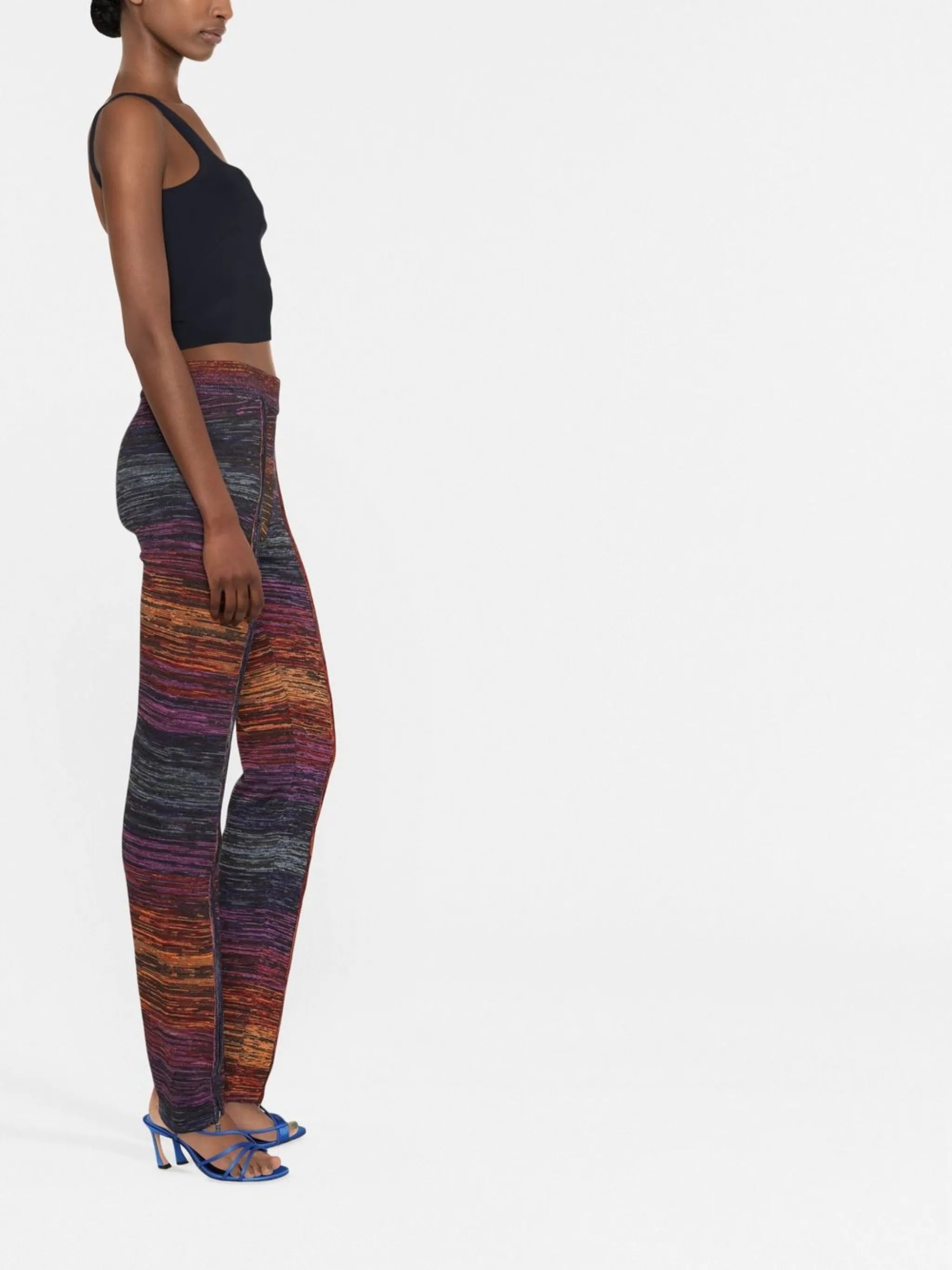 Space dyed knit trousers