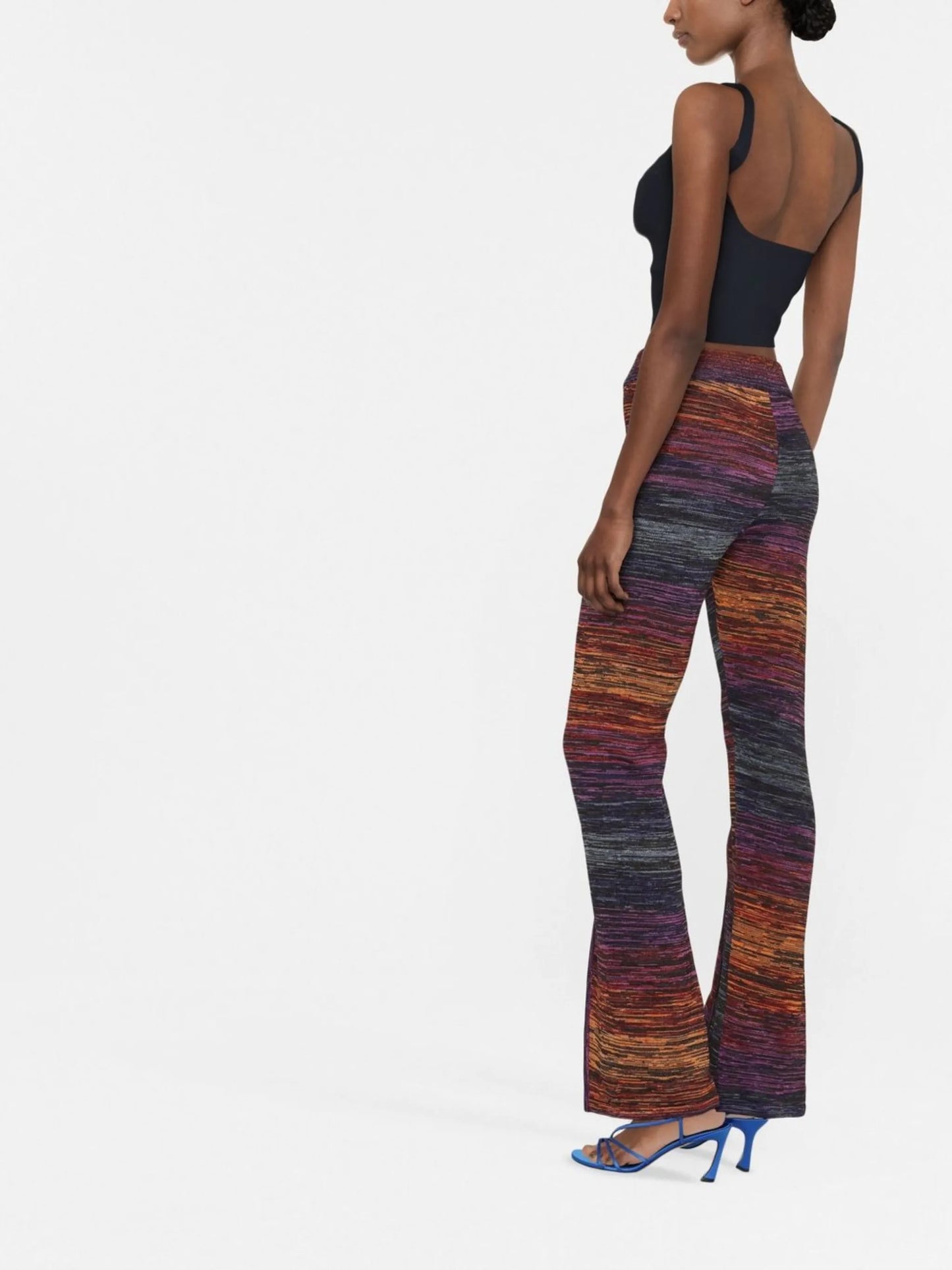 Space dyed knit trousers