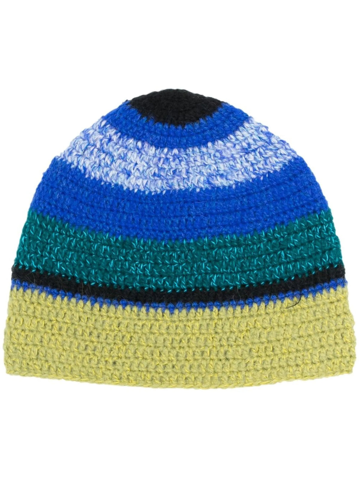 stripe-knit beanie hat