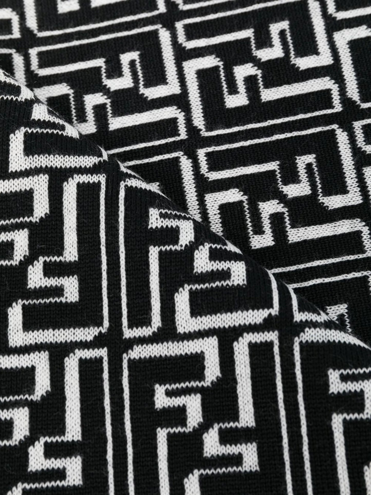 logo-print virgin-wool scarf
