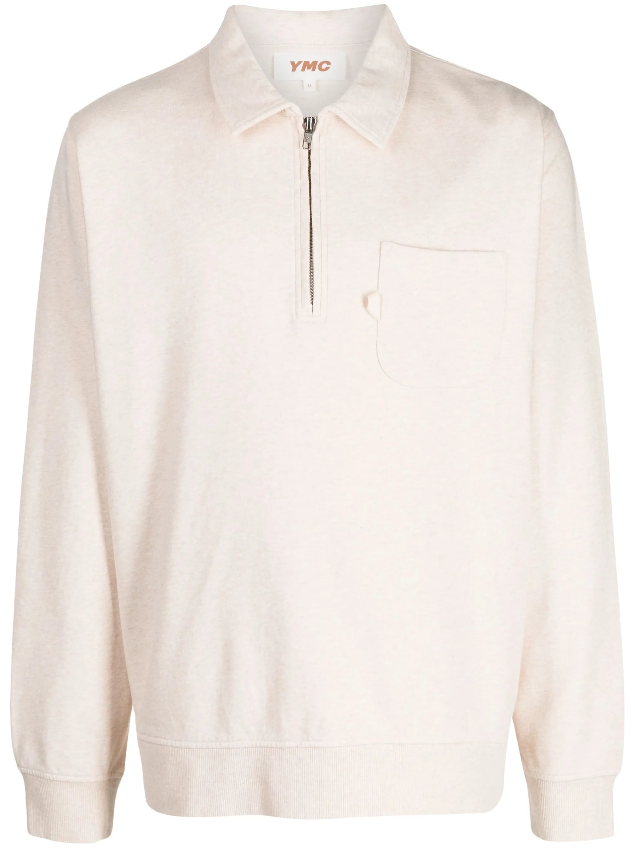 Sugden half-zip fastening polo jumper