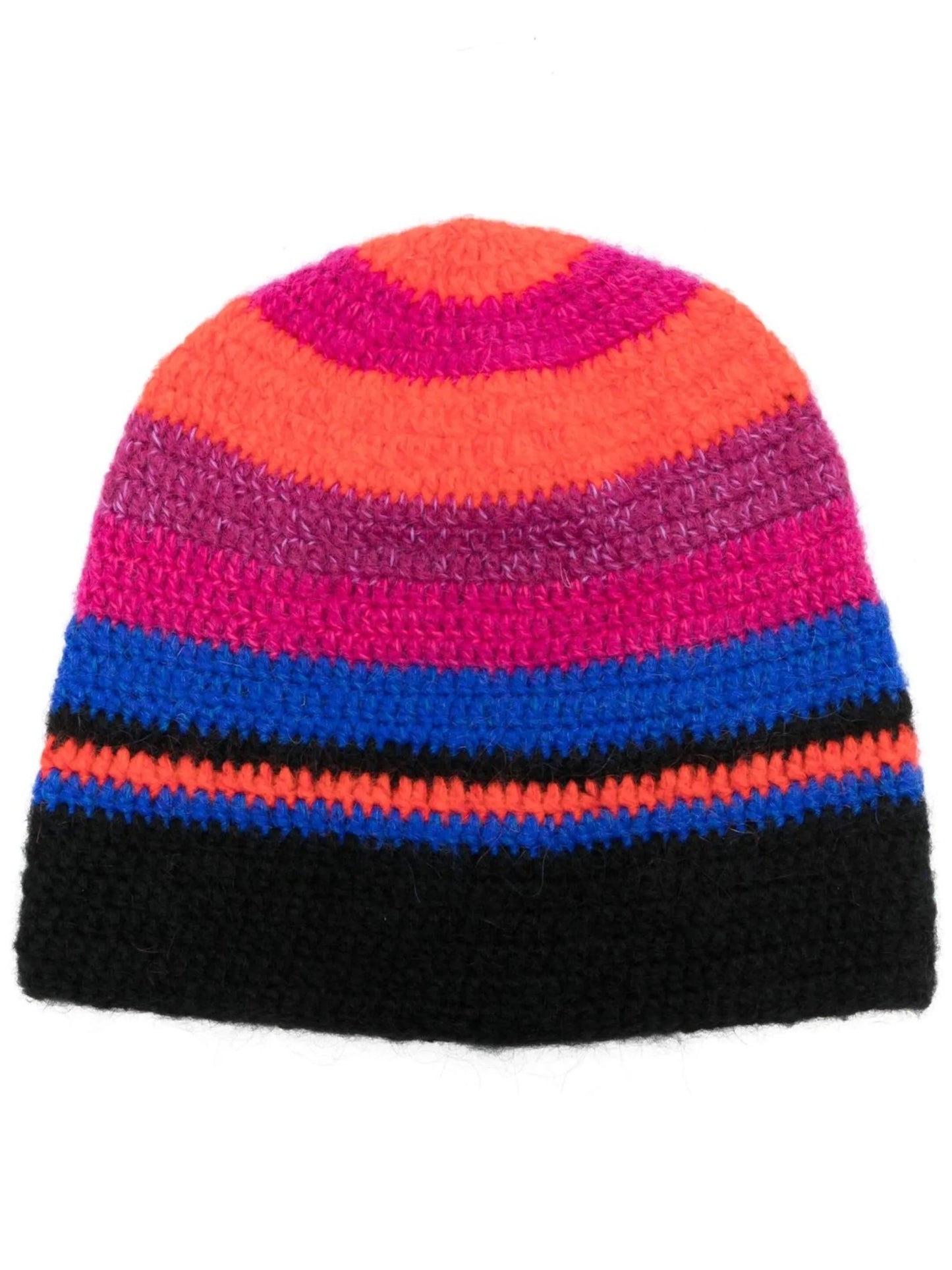 colour-block striped beanie