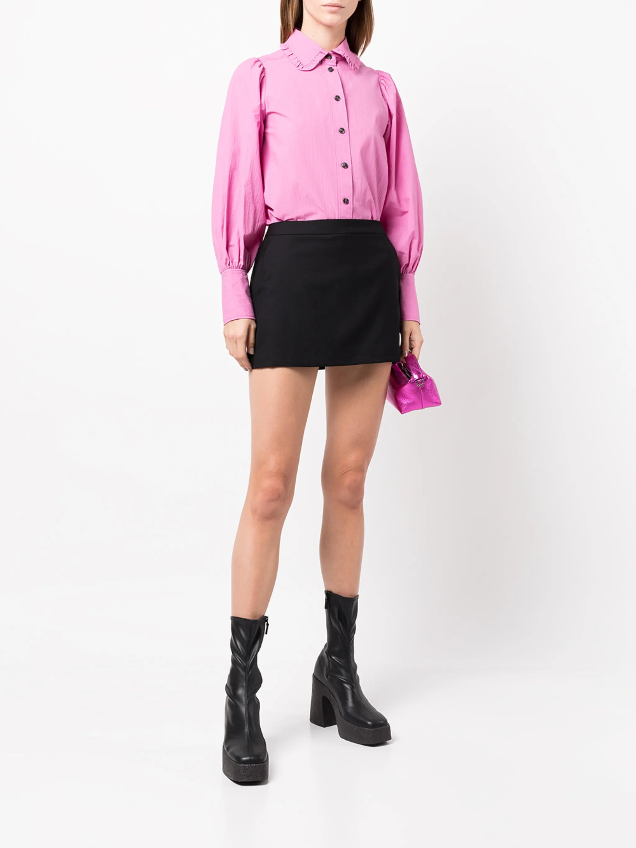 puff-sleeve shirt