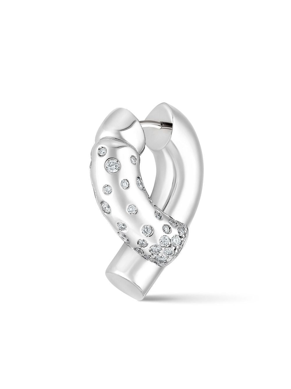 18kt white gold Oera diamond hoop earrings