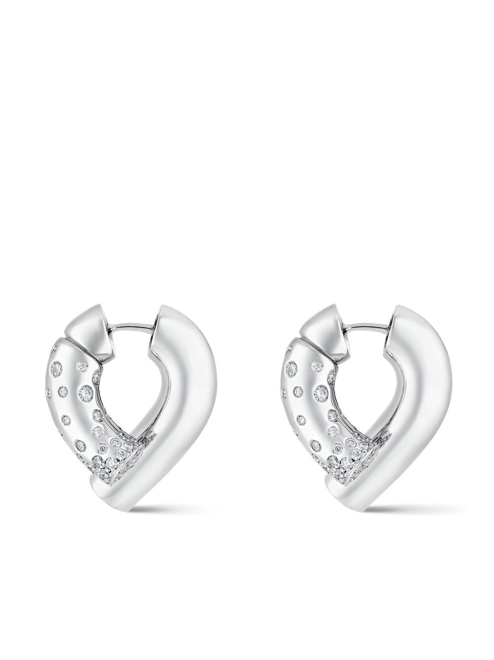 18kt white gold Oera diamond hoop earrings