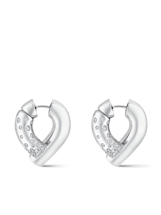 18kt white gold Oera diamond hoop earrings