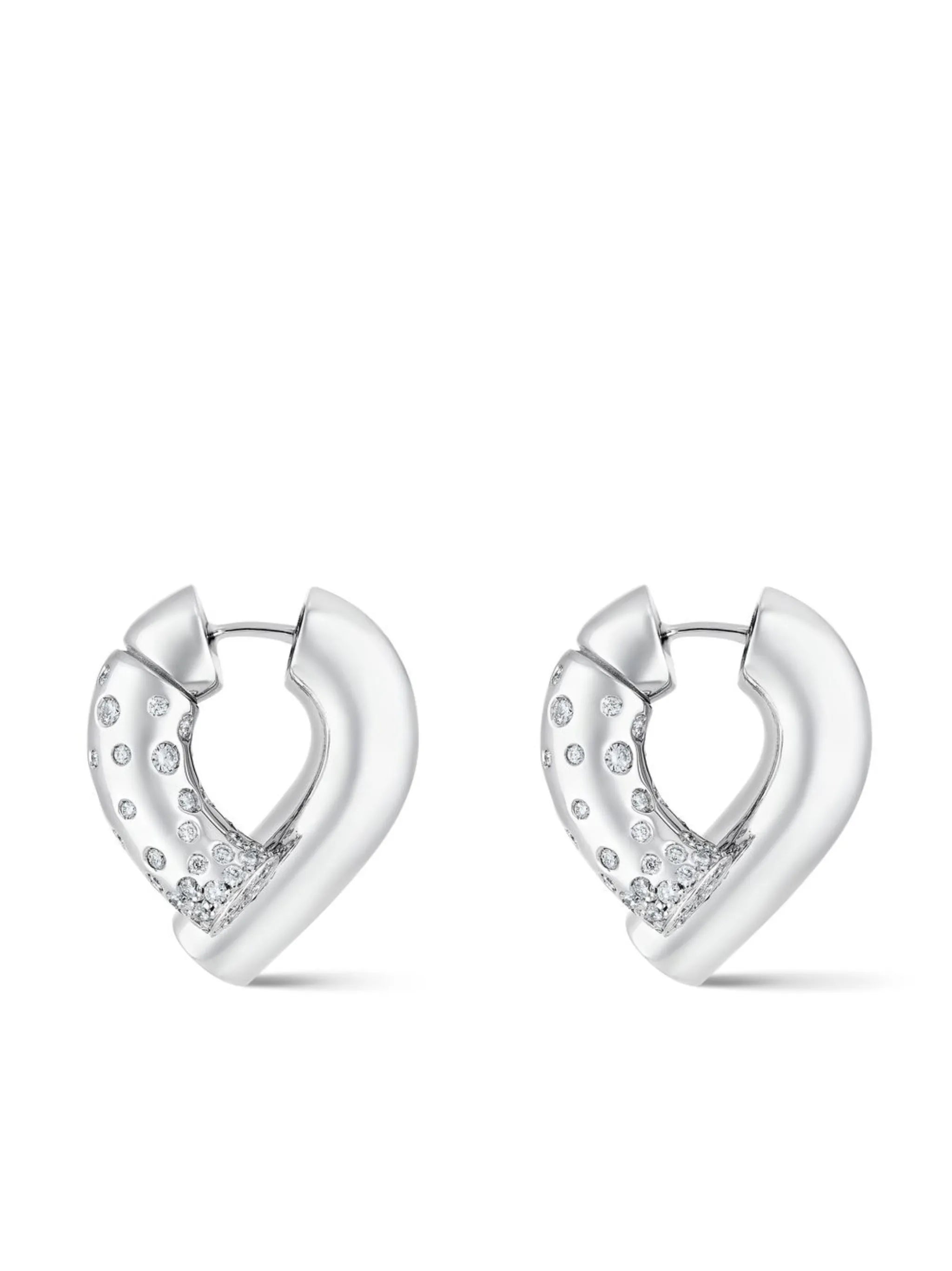 18kt white gold Oera diamond hoop earrings