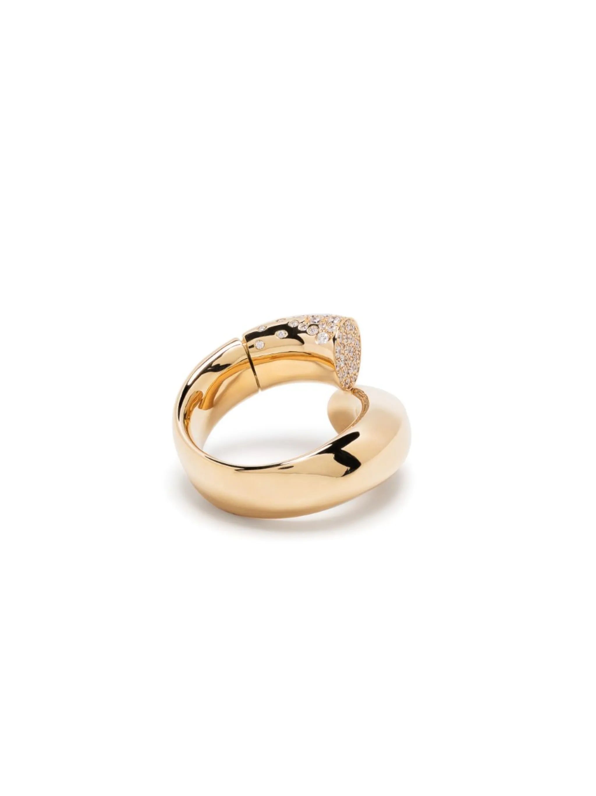 18kt yellow gold Large Oera diamond ring