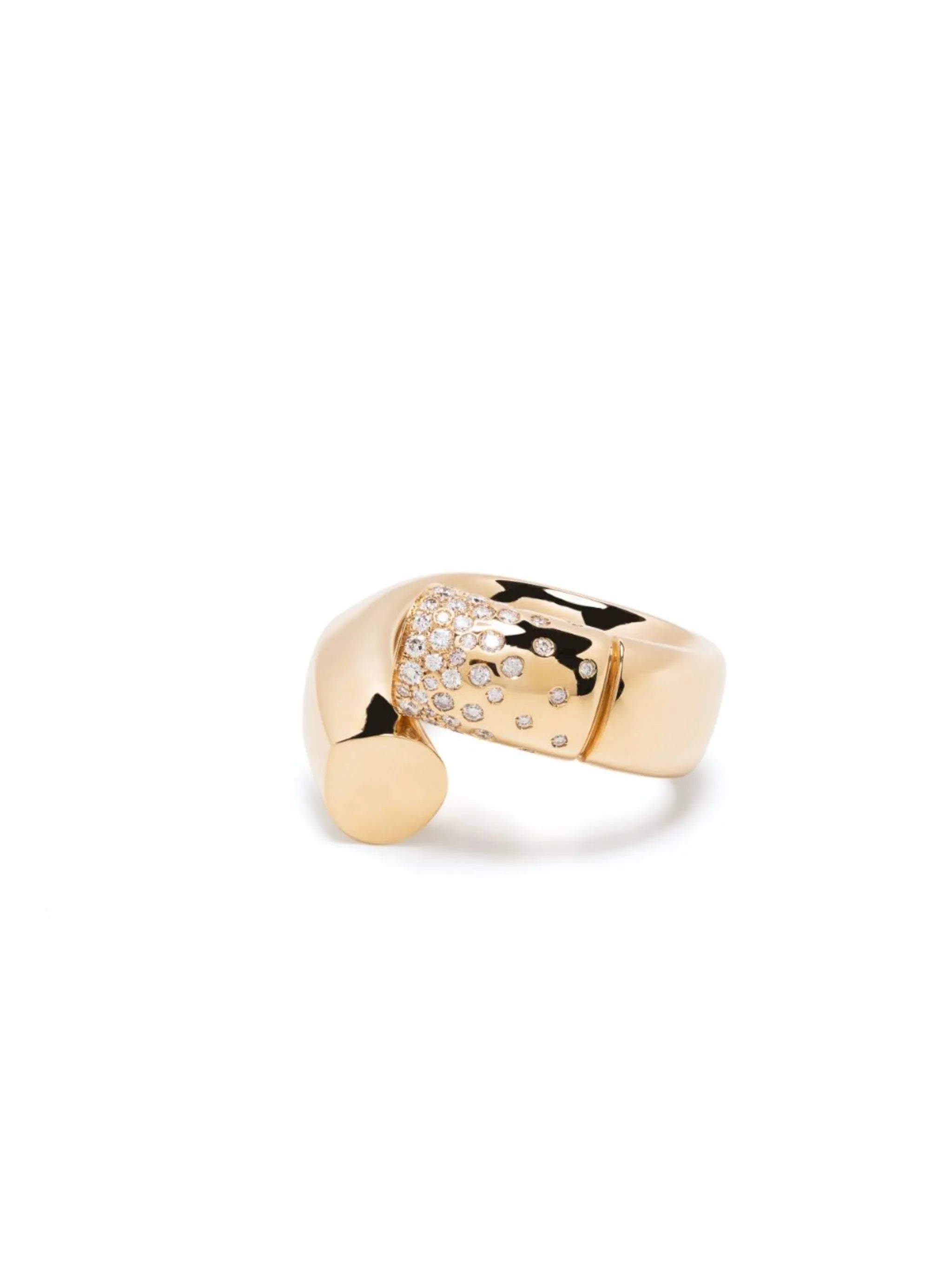 18kt yellow gold Large Oera diamond ring