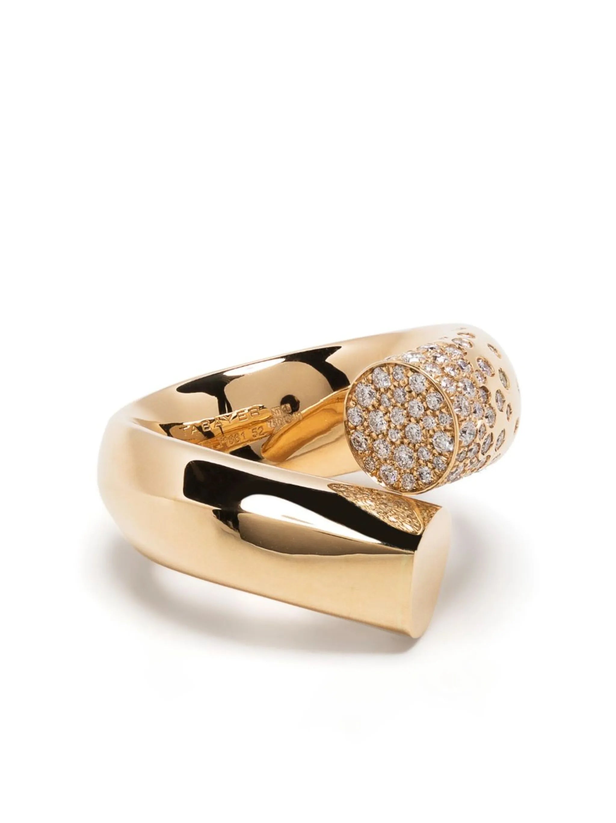 18kt yellow gold Large Oera diamond ring