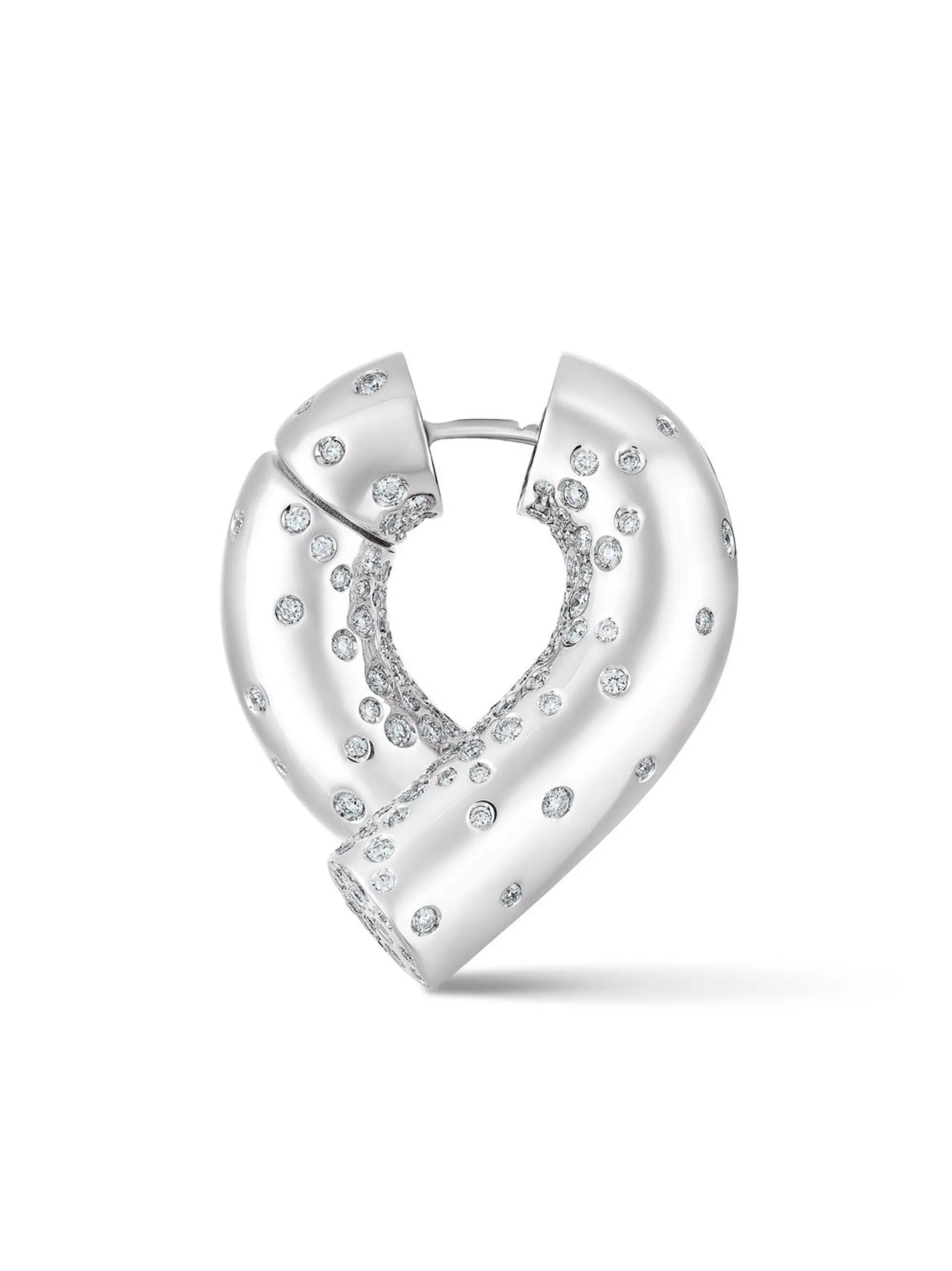 18kt white gold Large Oera diamond hoop earrings