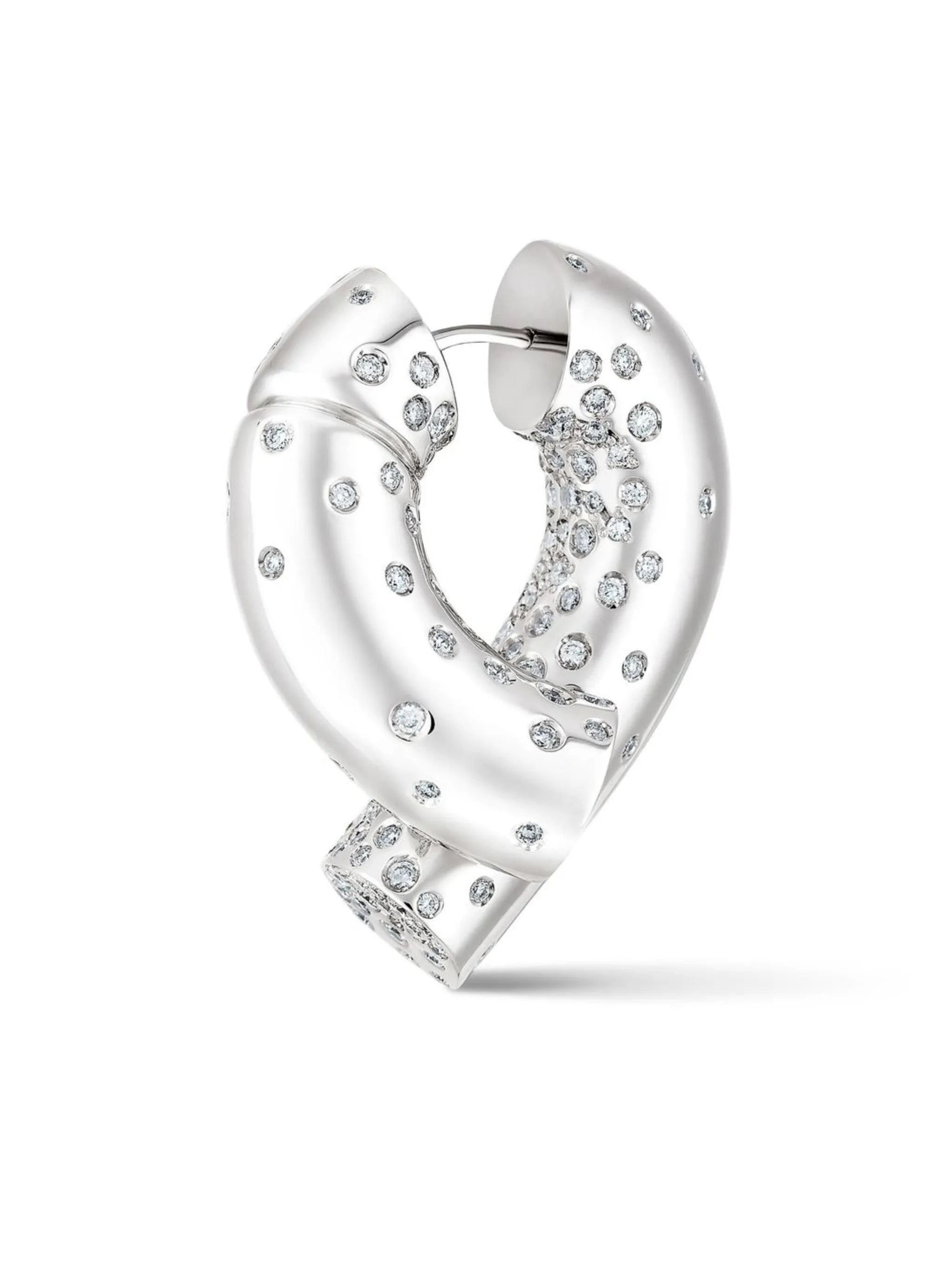 18kt white gold Large Oera diamond hoop earrings